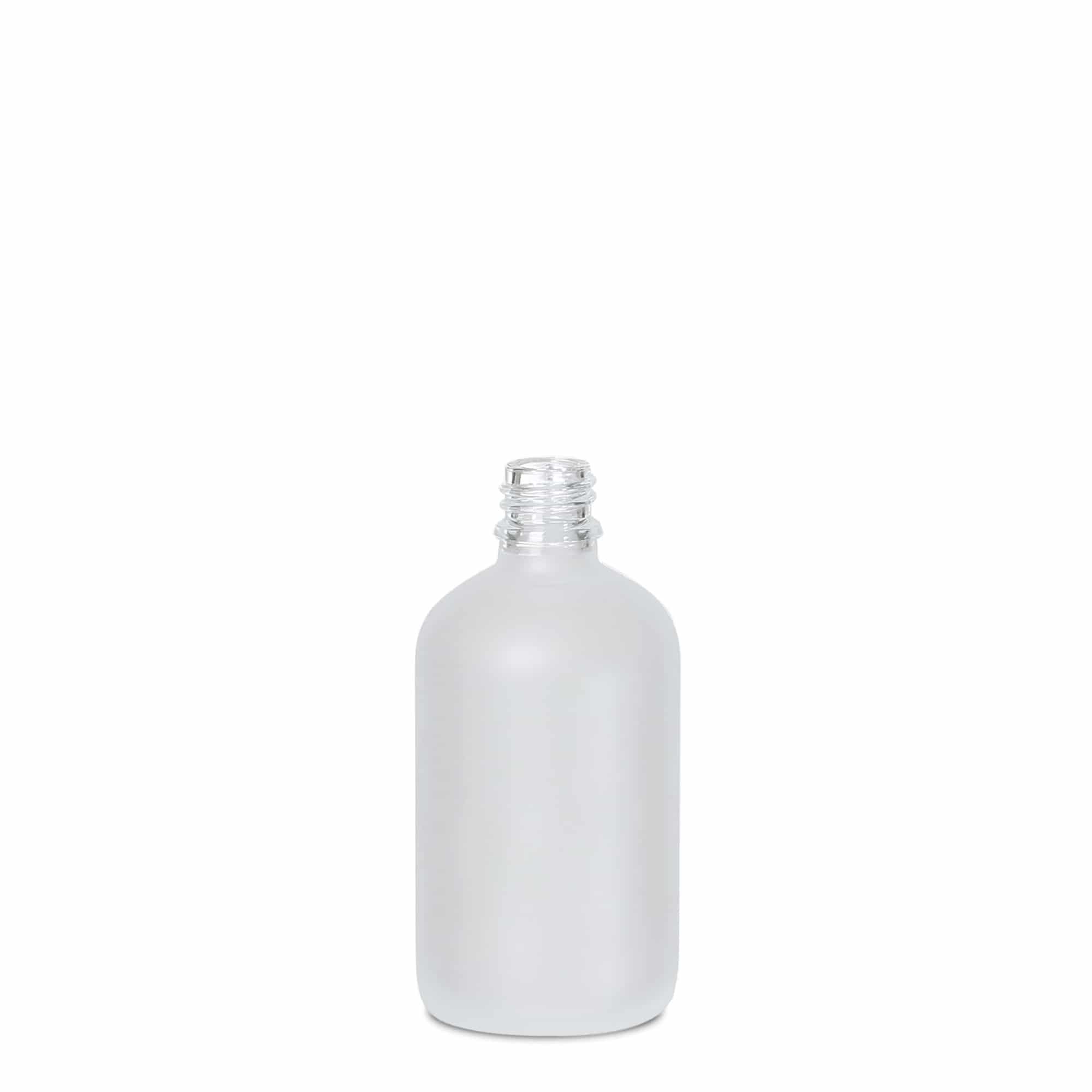 100 ml medicijnfles, glas, bruin mat, opening: DIN 18