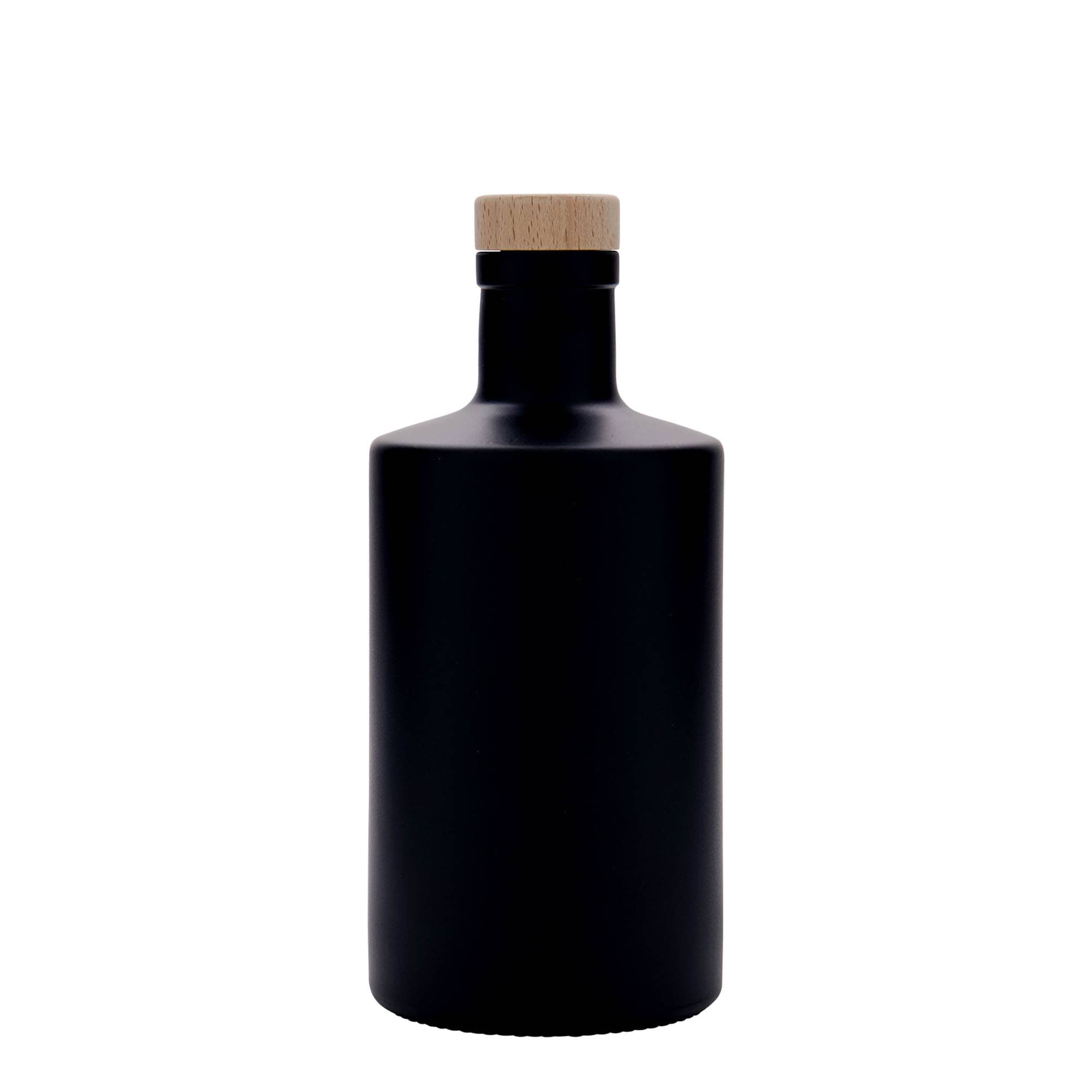 Bouteille en verre 500 ml « Caroline », noire, bouchage: bouchon