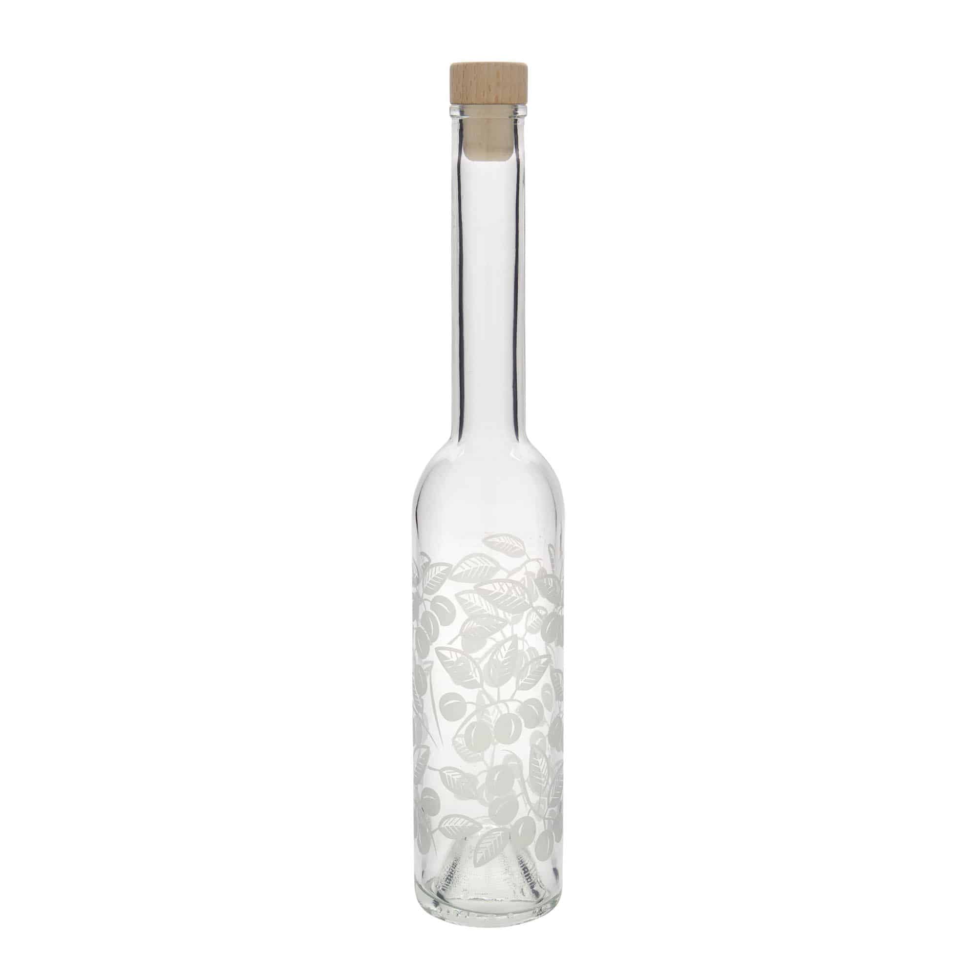 Bouteille en verre 350 ml 'Opera', motif : mirabelles, bouchage: bouchon