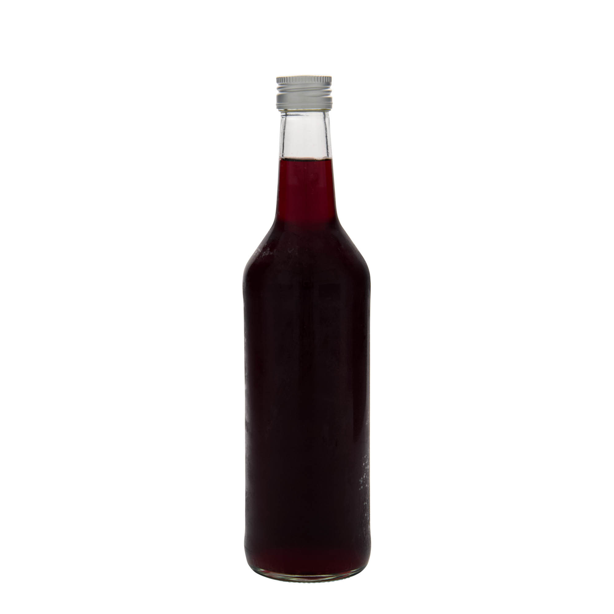 Glazen fles met rechte hals, 500 ml, monding: PP 28