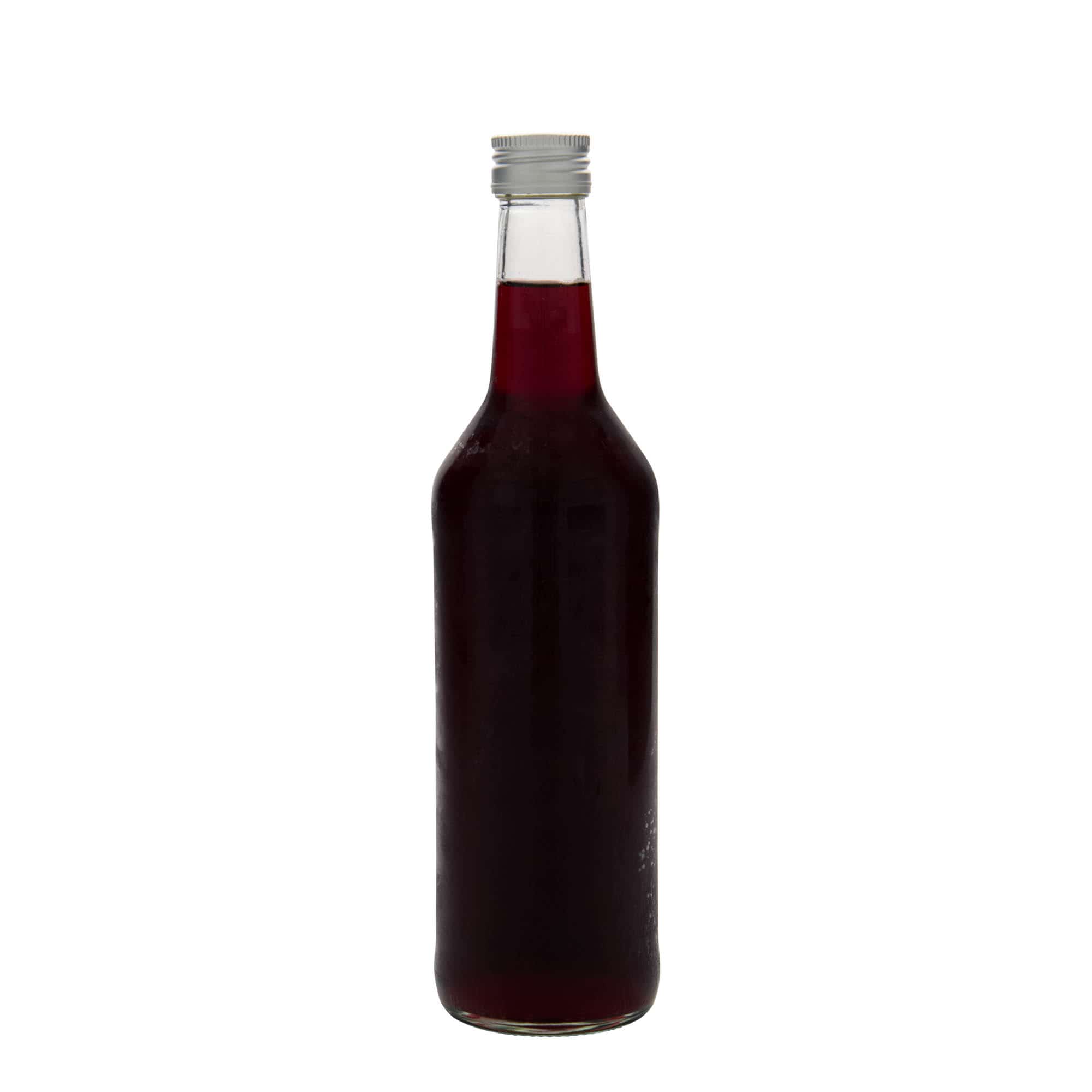 Glazen fles met rechte hals, 500 ml, monding: PP 28