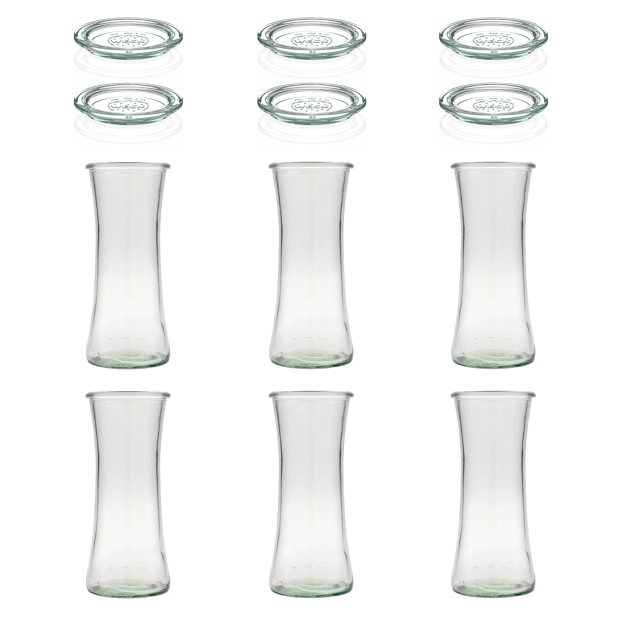 6x 730 ml bocal WECK Gourmet avec couvercle en verre RR 80