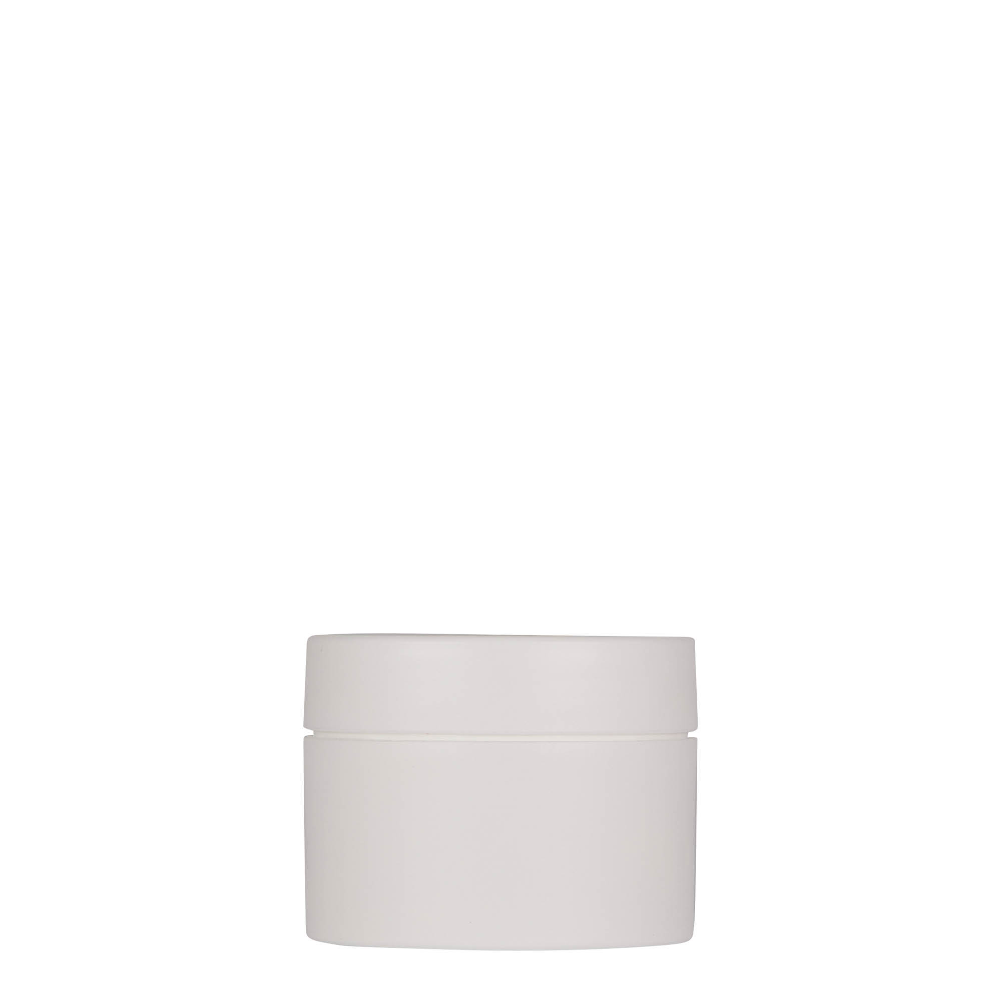 Boîte en plastique 50 ml 'Antonella', PP, blanche, bouchage: Bougage à vis Boîte en plastique 50 ml 'Antonella', PP, blanche, bouchage: Bougage à vis