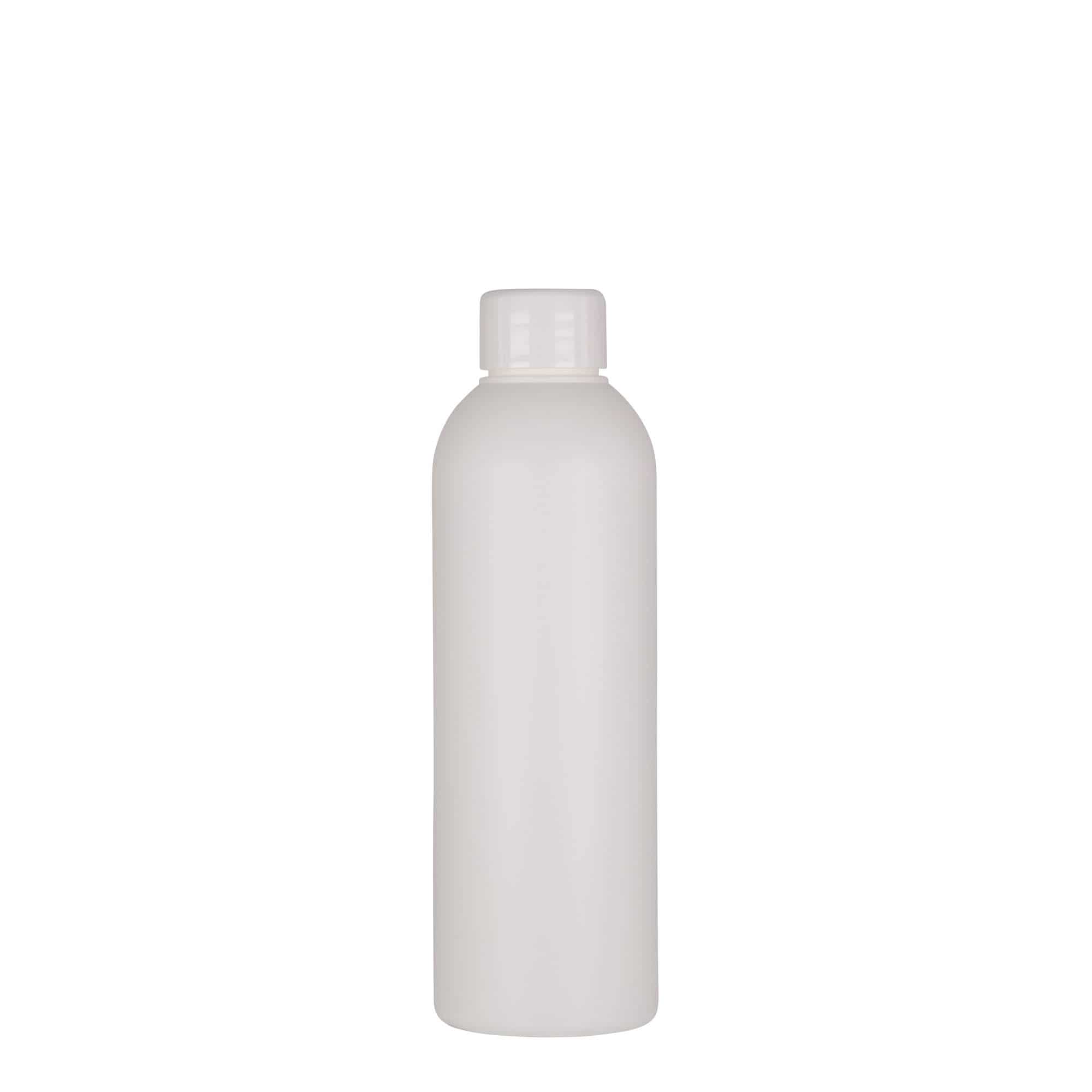 Plastic fles 'Tuffy', 200 ml, HDPE, wit, monding: 24/410