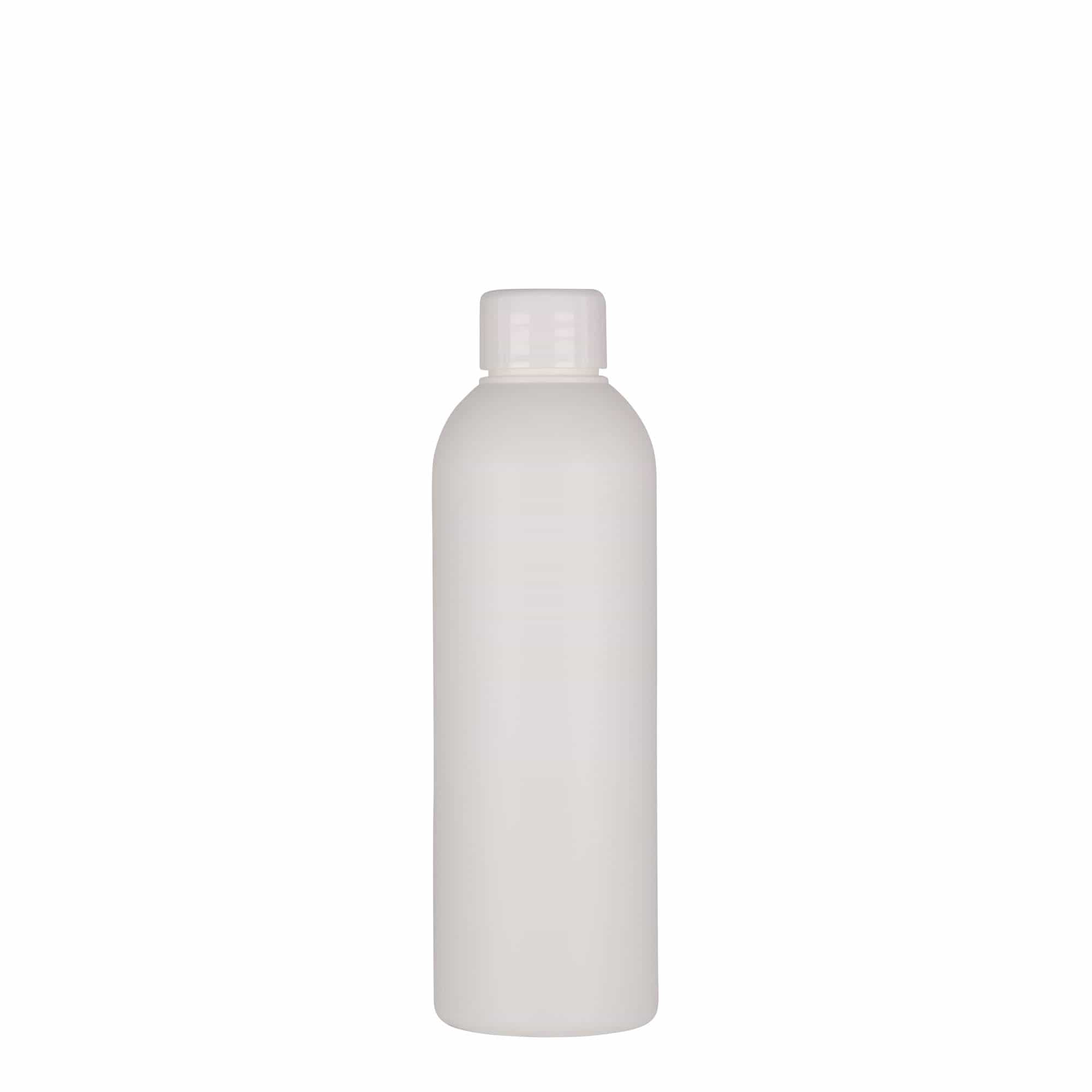 Plastic fles 'Tuffy', 200 ml, HDPE, wit, monding: 24/410