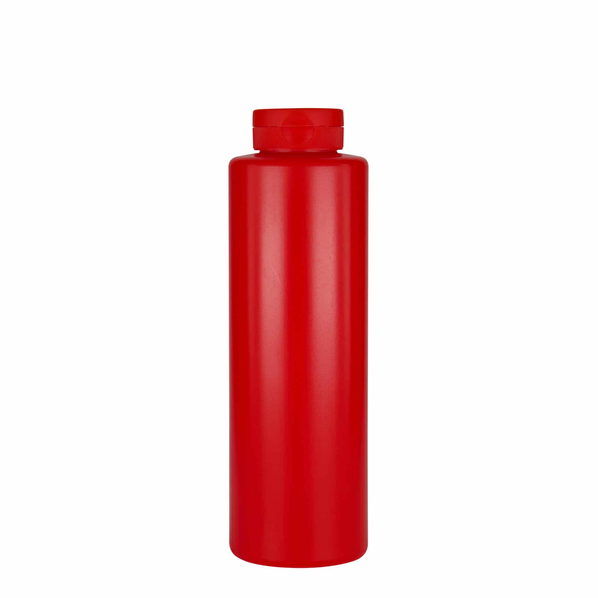 Flacon à sauce 500 ml , plastique LDPE, rouge, bouchage: 38/400