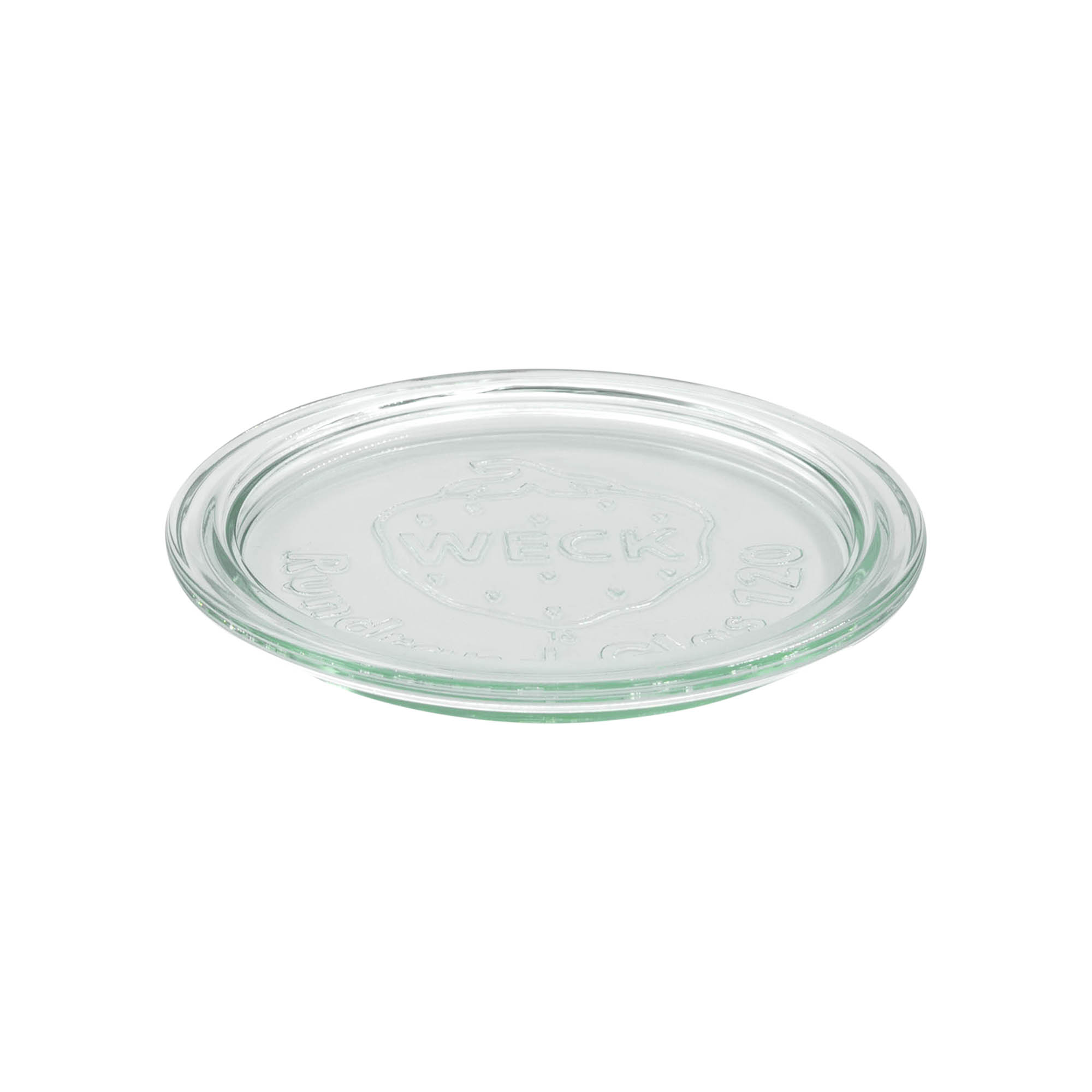 Couvercle en verre WECK aux bords arrondis, pour bouchage: RR120 Couvercle en verre WECK aux bords arrondis, pour bouchage: RR120