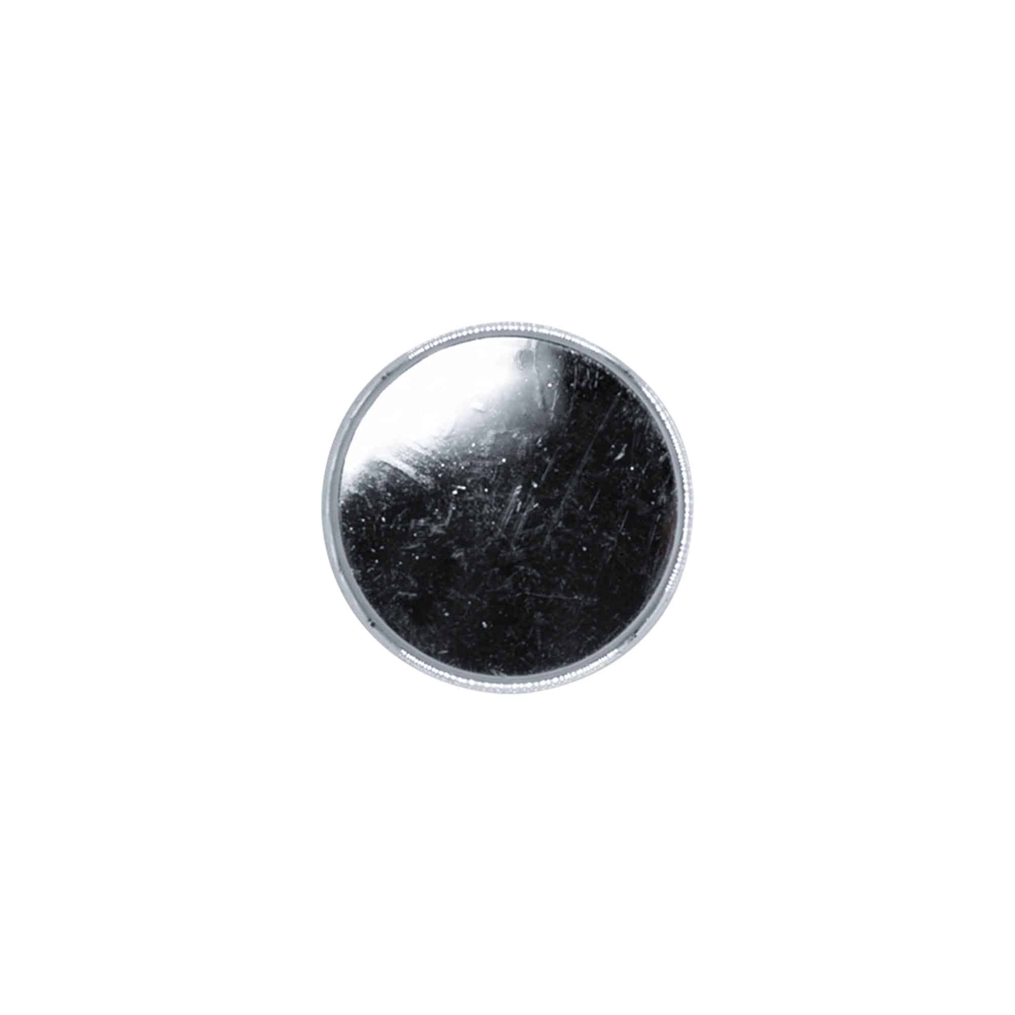 Schroefsluiting, metaal-kunststof, zilver, voor monding: PP 28