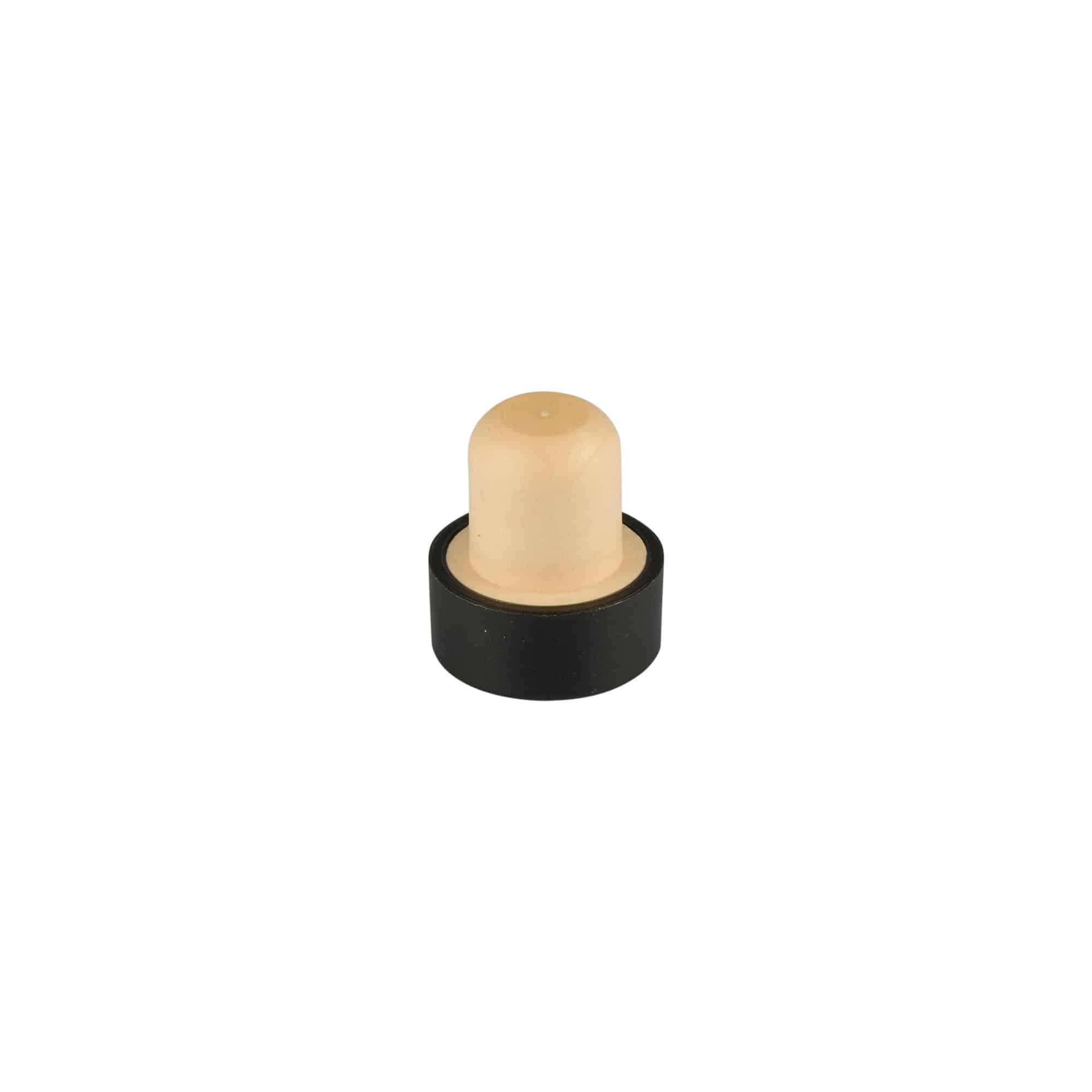 Handgreepstop 11 mm, hout, zwart, voor opening: kurk