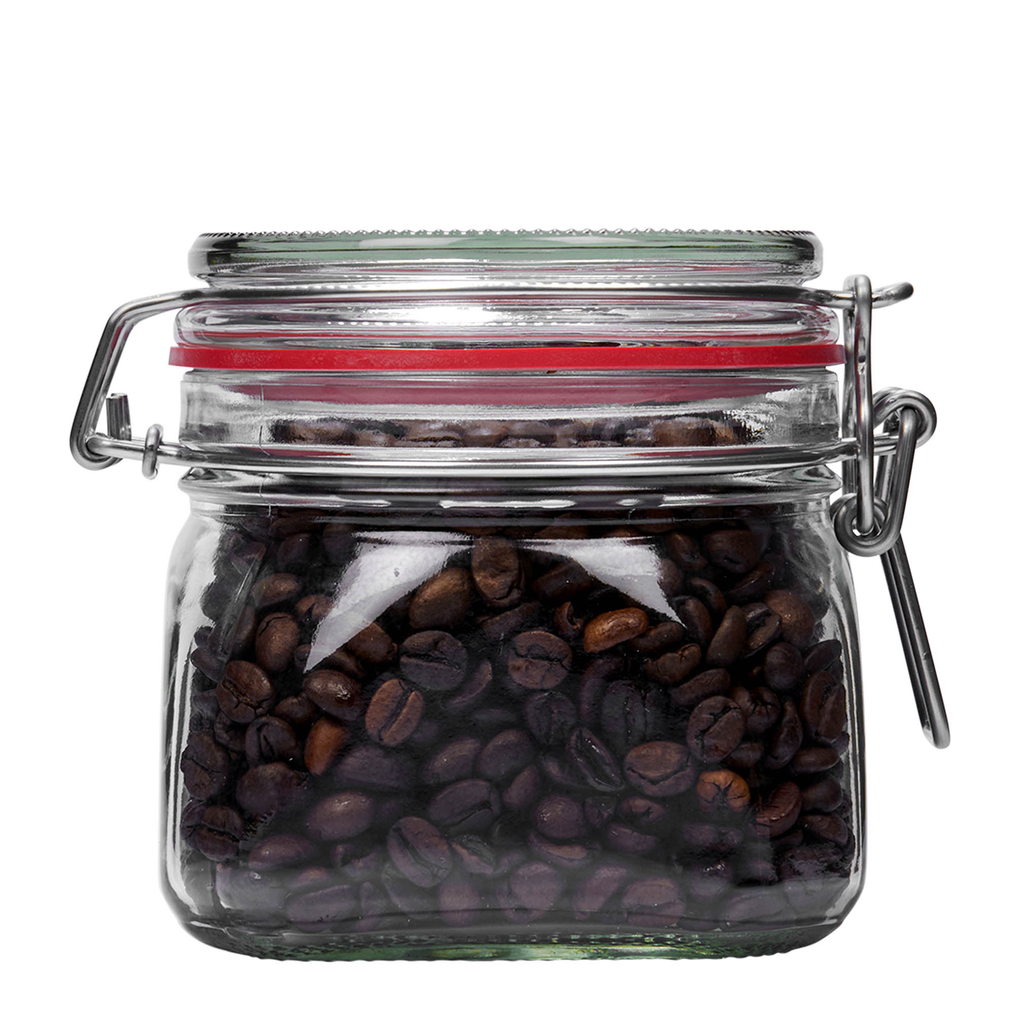 Bocal à fermeture mécanique 550 ml, carré, bouchage: bouchon mécanique