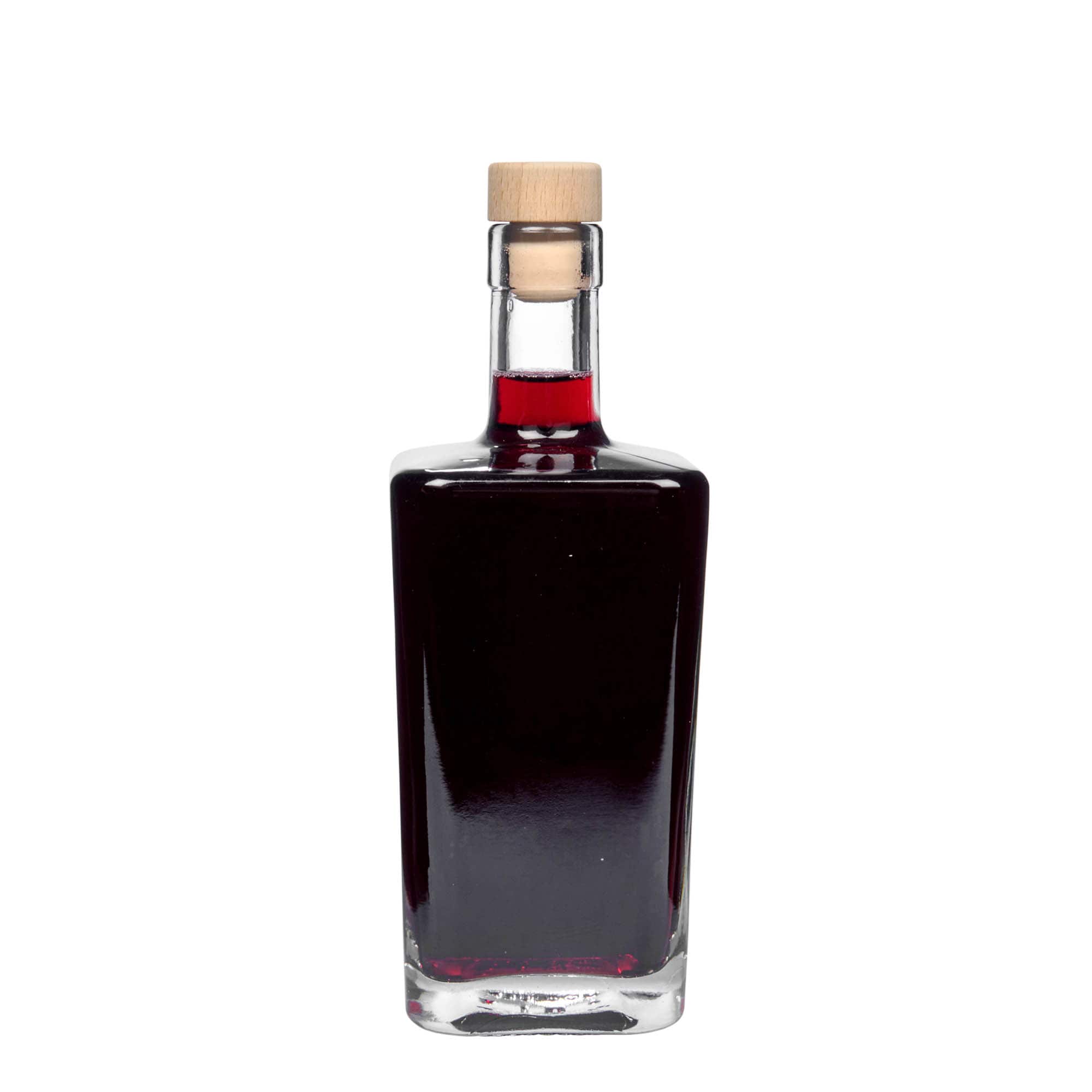 Glazen fles 'Noel', 500 ml, vierkant, monding: kurk