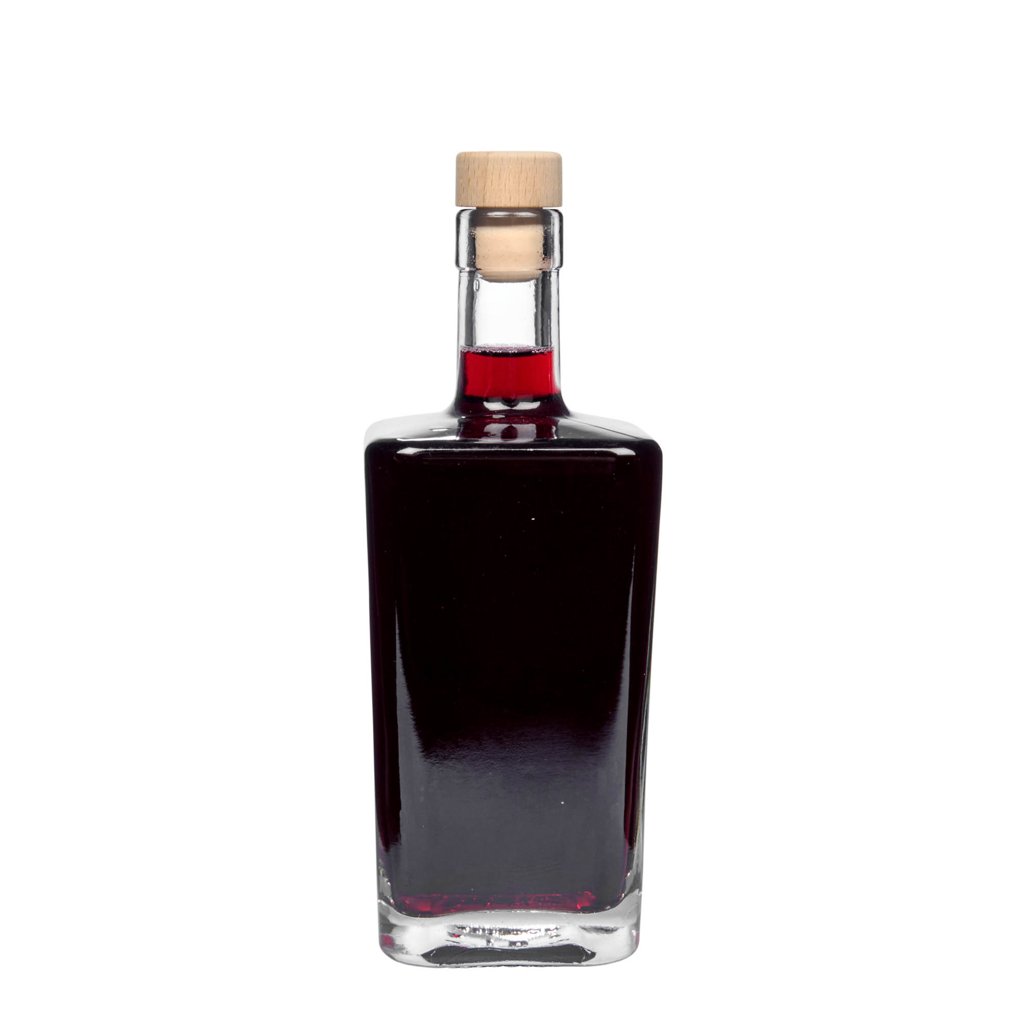 Glazen fles 'Noel', 500 ml, vierkant, monding: kurk Glazen fles 'Noel', 500 ml, vierkant, monding: kurk