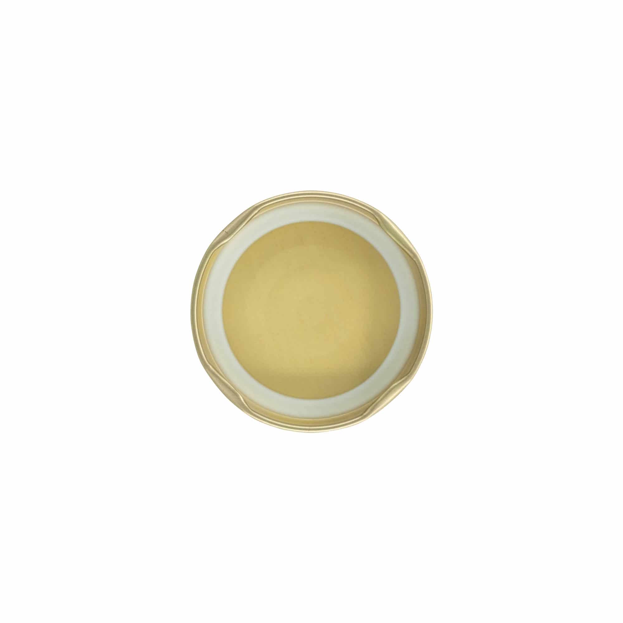 Twist-offdeksel, blik, goud, voor monding: TO 58 Twist-offdeksel, blik, goud, voor monding: TO 58