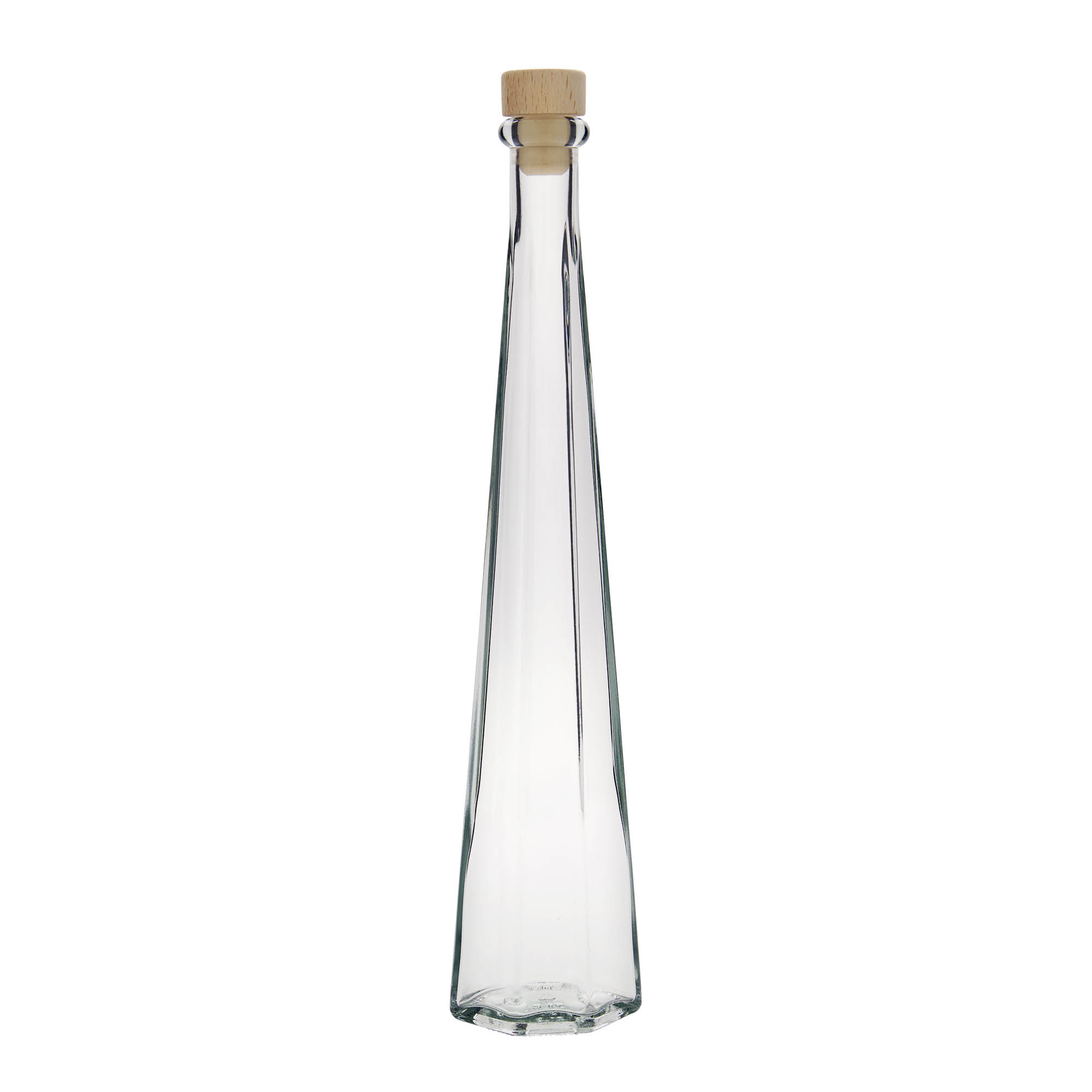 Glazen fles 'Dama Sexta', 200 ml, zeshoekig, monding: kurk Glazen fles 'Dama Sexta', 200 ml, zeshoekig, monding: kurk