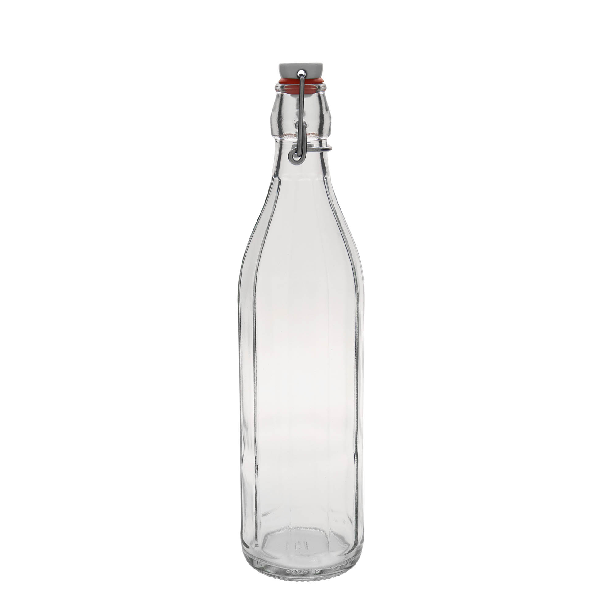 Glazen fles 'Bravo', 750 ml, tienhoekig, monding: beugelsluiting Glazen fles 'Bravo', 750 ml, tienhoekig, monding: beugelsluiting