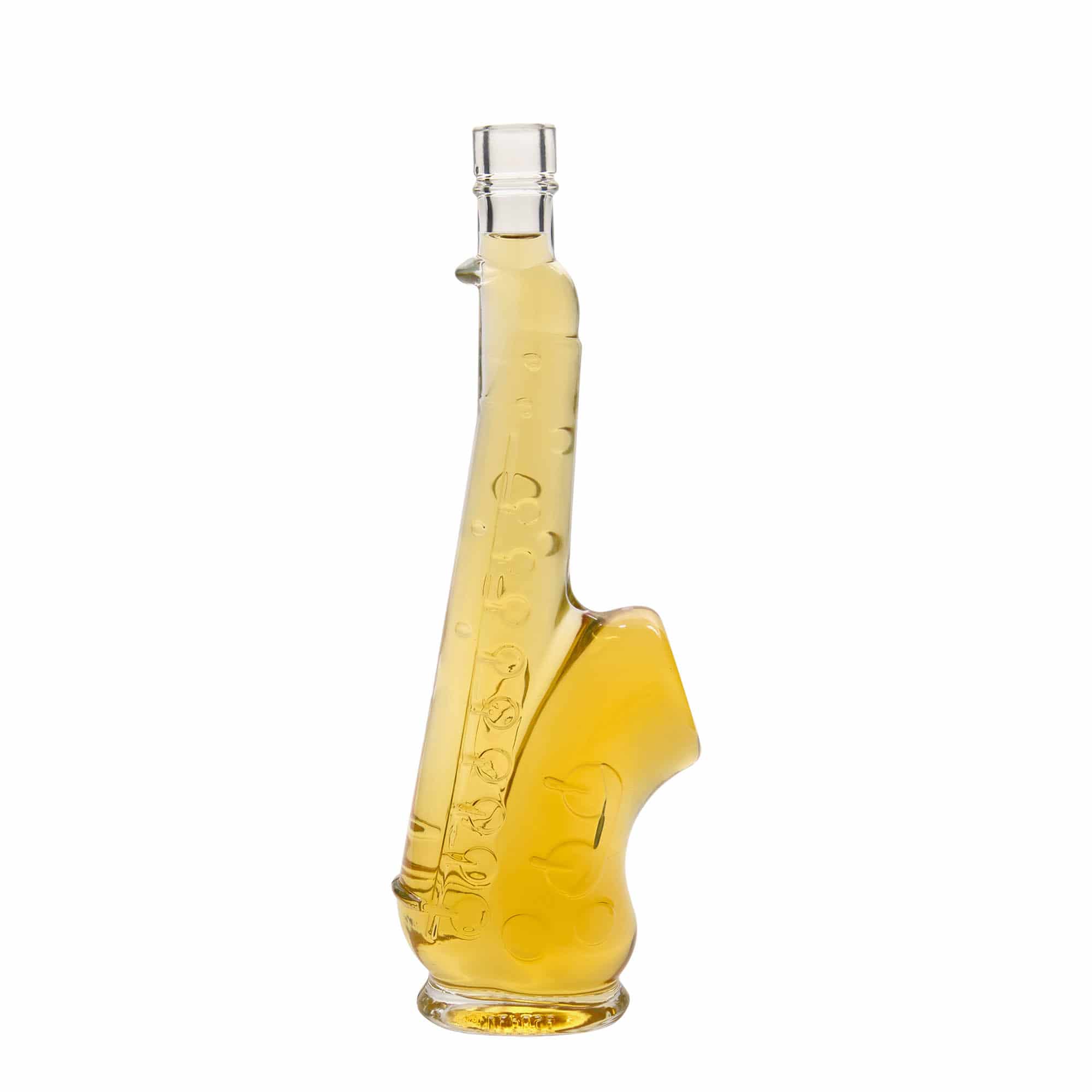 Glazen fles 'Saxofoon', 500 ml, monding: kurk Glazen fles 'Saxofoon', 500 ml, monding: kurk