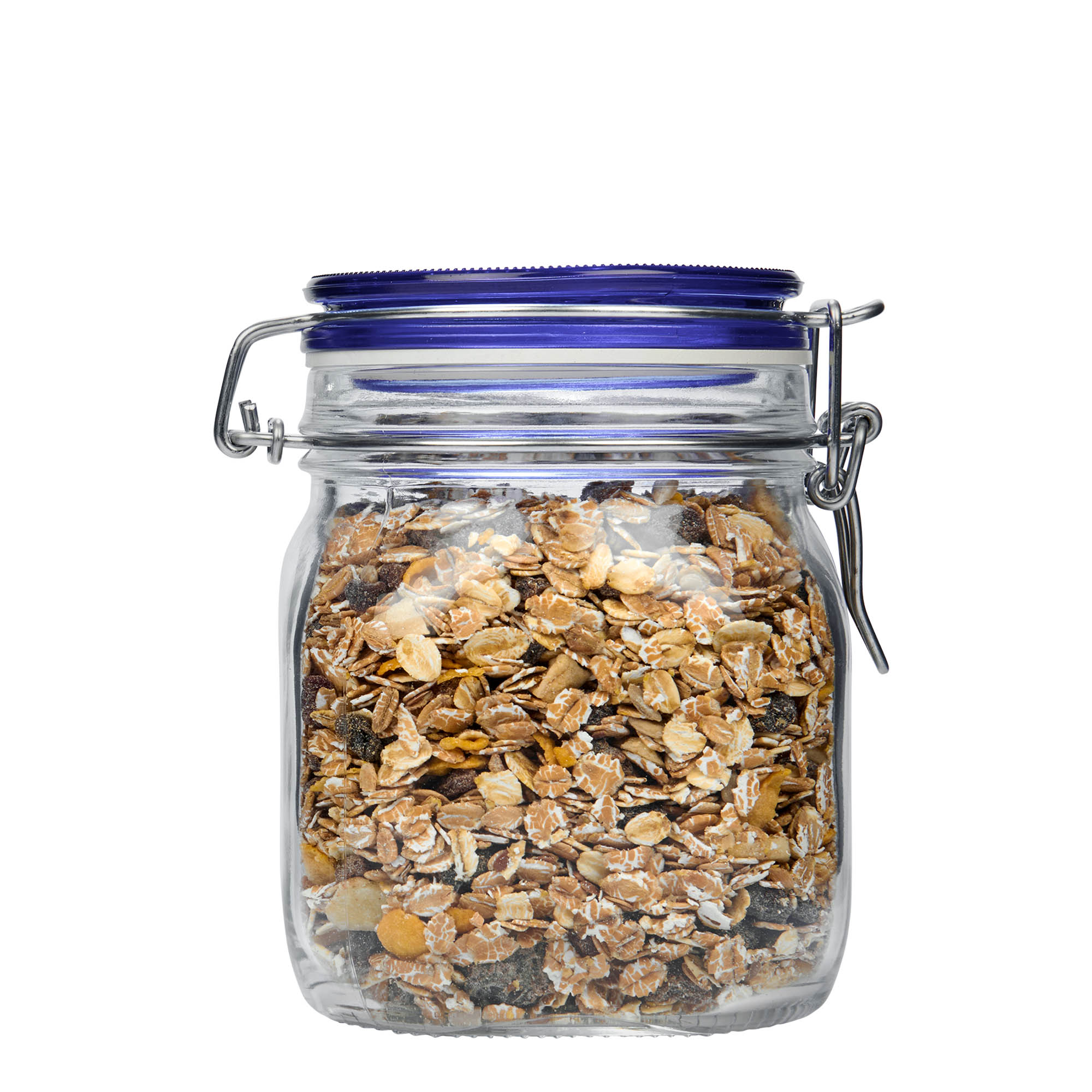 Pot met beugelsluiting 'Fido' Blue Top, 750 ml, vierkant, monding: beugelsluiting Pot met beugelsluiting 'Fido' Blue Top, 750 ml, vierkant, monding: beugelsluiting