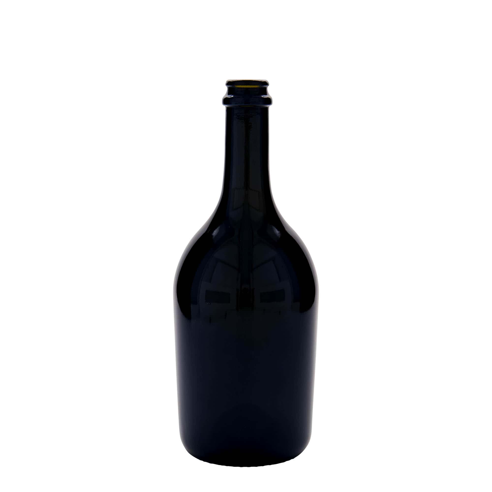 Bouteille de bière / de Champagne 750 ml « Butterfly », verre, vert antique, bouchage: capsules couronnes