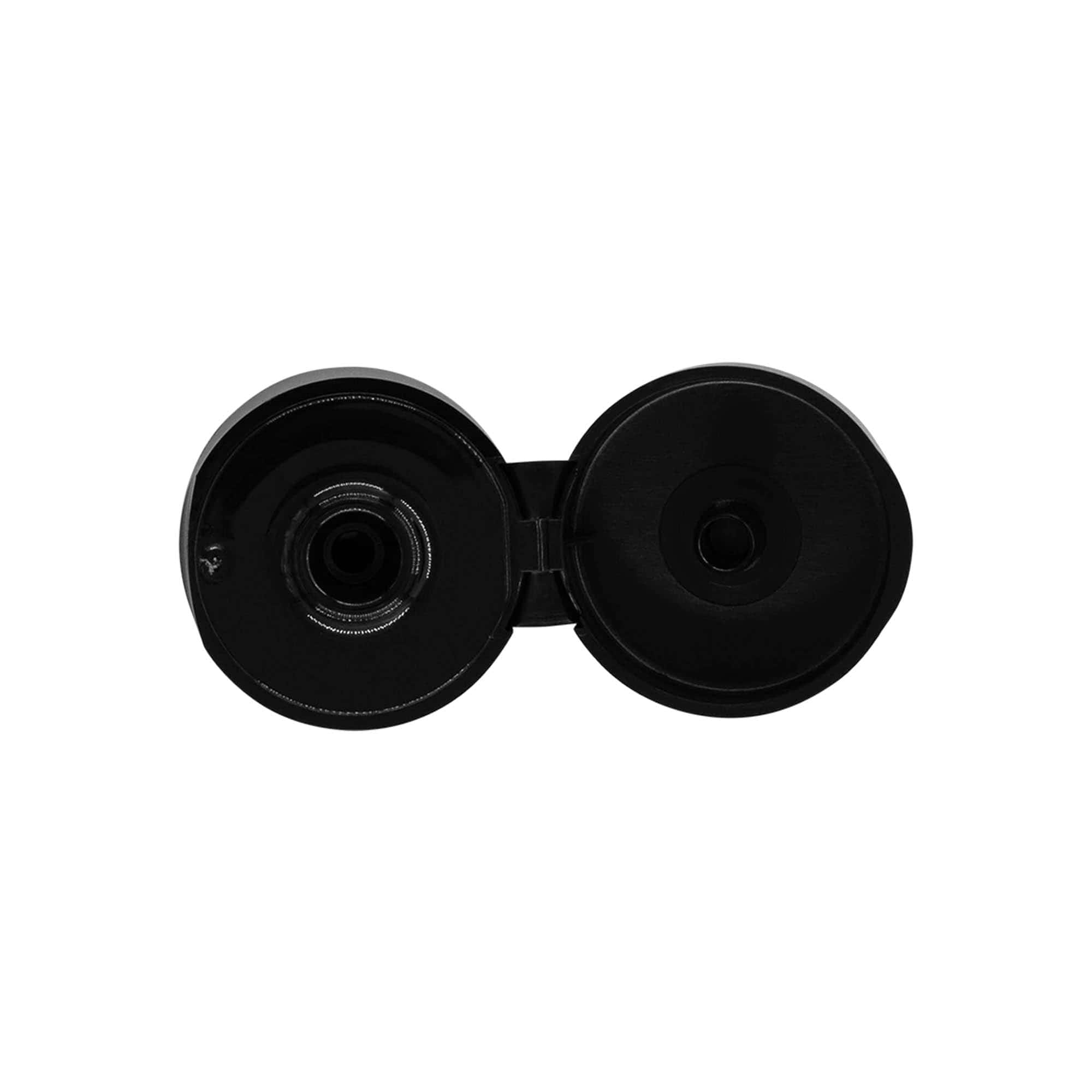 Bougage à vis à charnière rabattable, plastique PP, noir, pour bouchage: 24/410