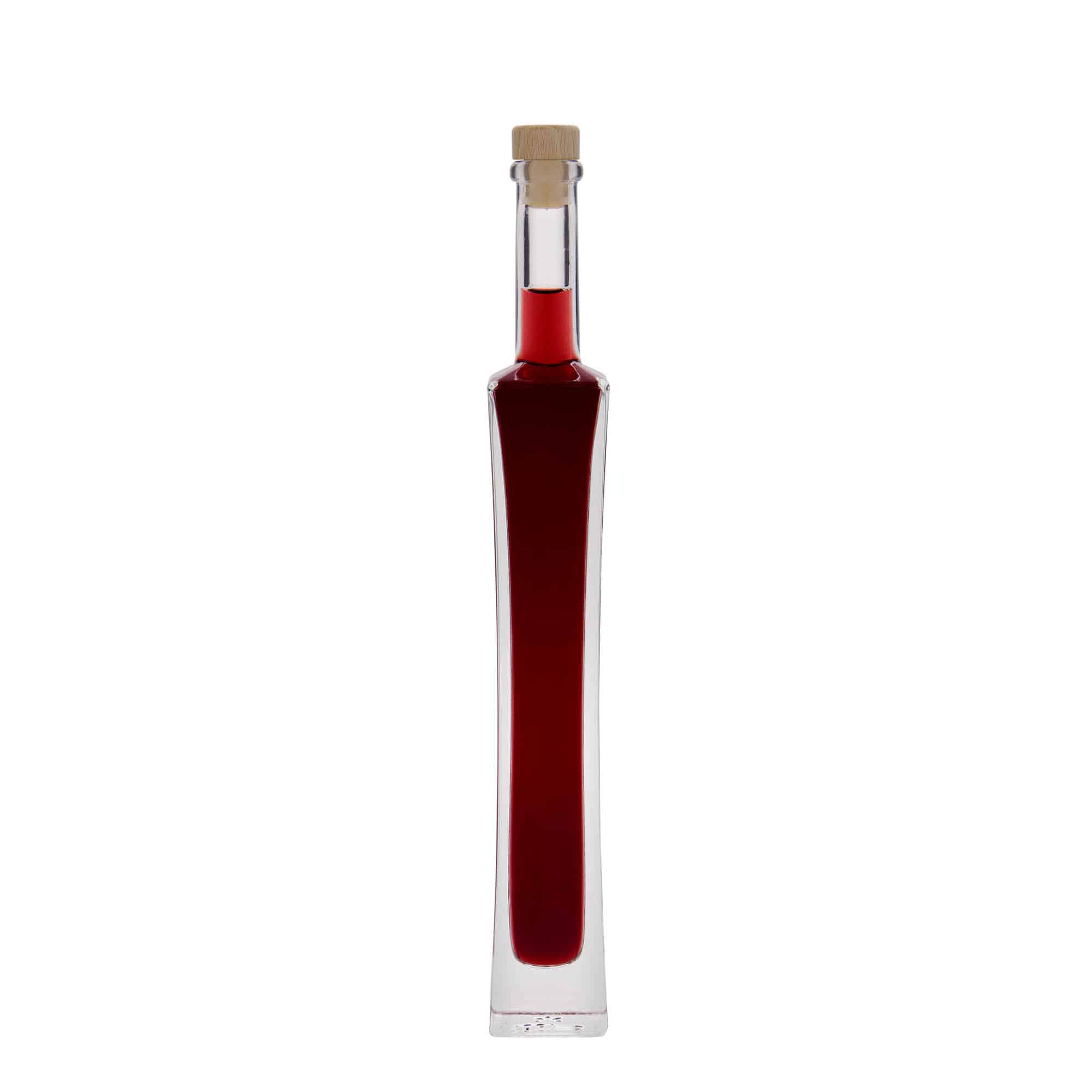 Glazen fles 'Koko', 100 ml, vierkant, monding: kurk