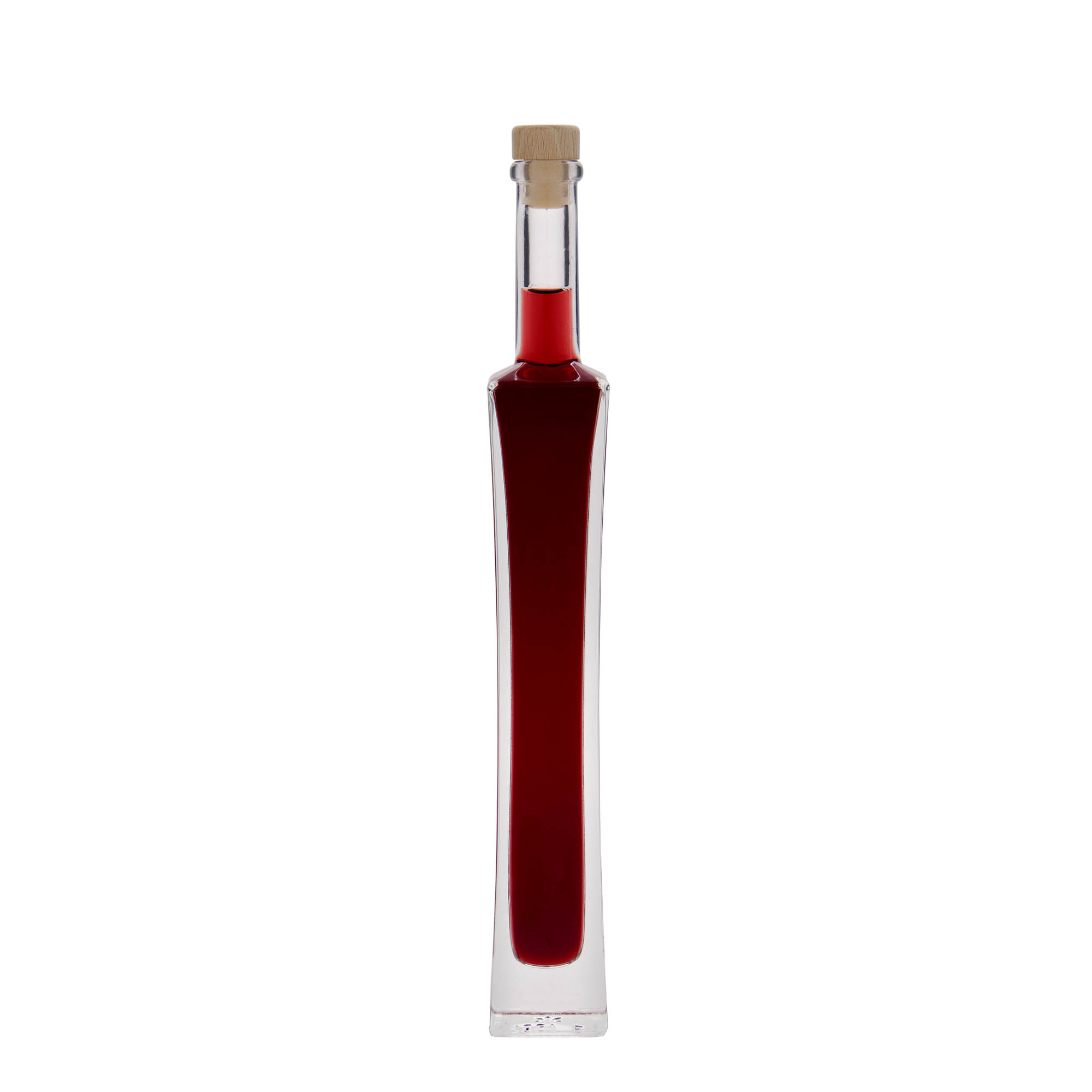 Glazen fles 'Koko', 100 ml, vierkant, monding: kurk