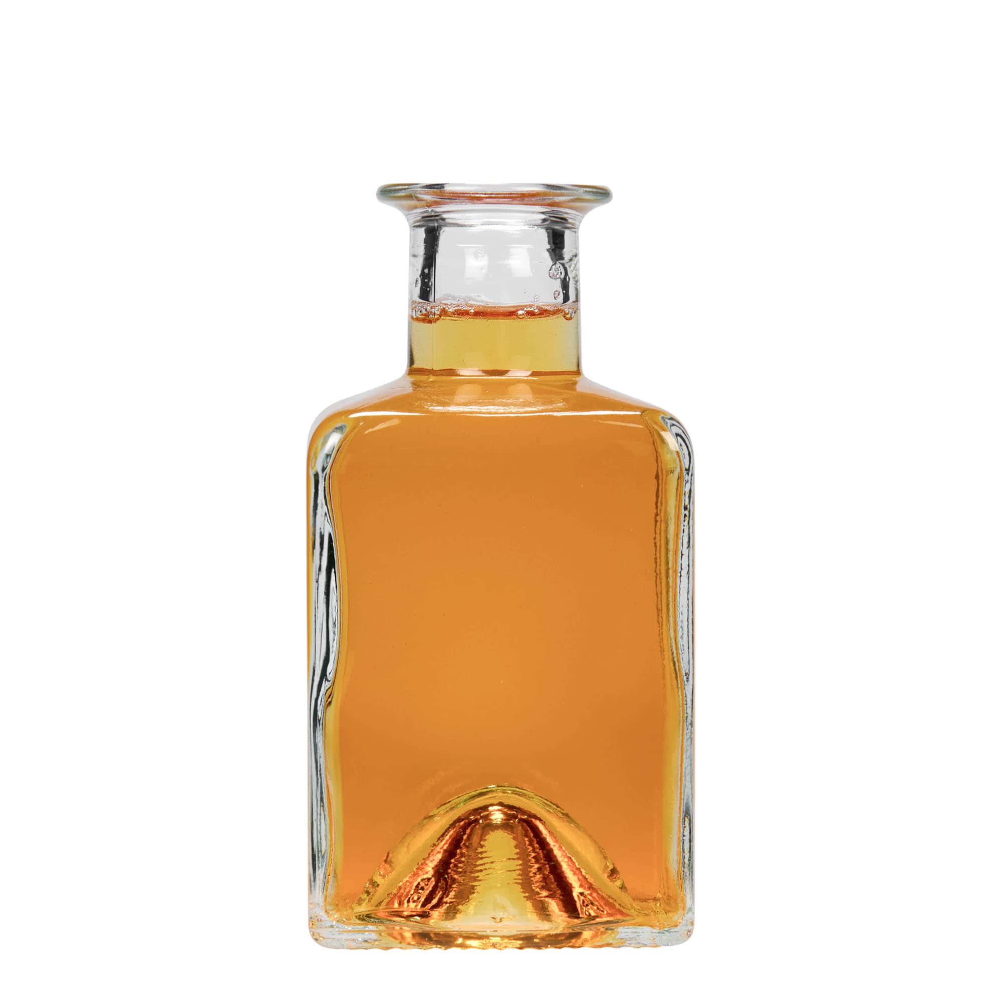 Glazen fles 'Kubica', 200 ml, vierkant, monding: kurk Glazen fles 'Kubica', 200 ml, vierkant, monding: kurk