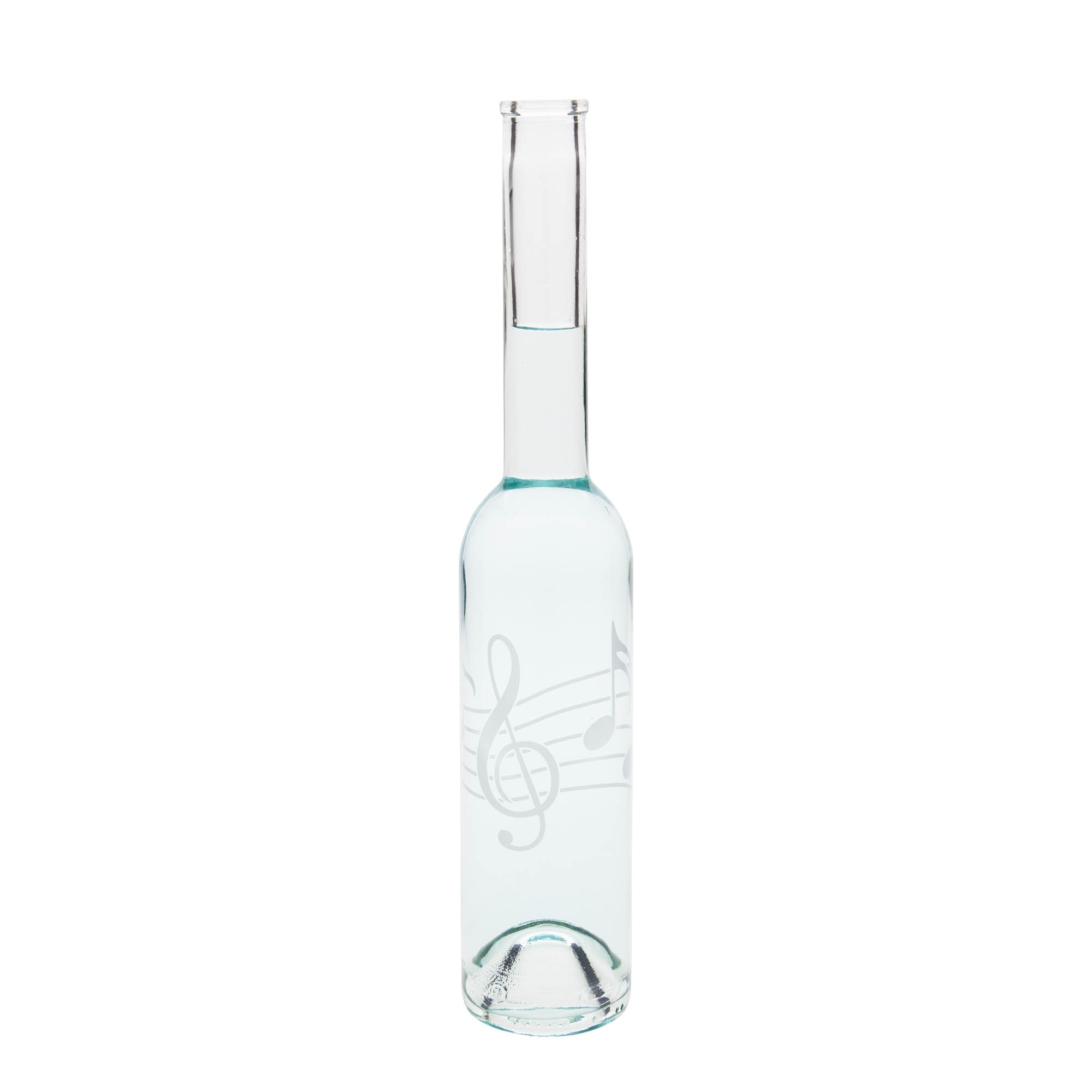 Bouteille en verre 350 ml 'Opera', motif : notes de musique, bouchage: bouchon Bouteille en verre 350 ml 'Opera', motif : notes de musique, bouchage: bouchon