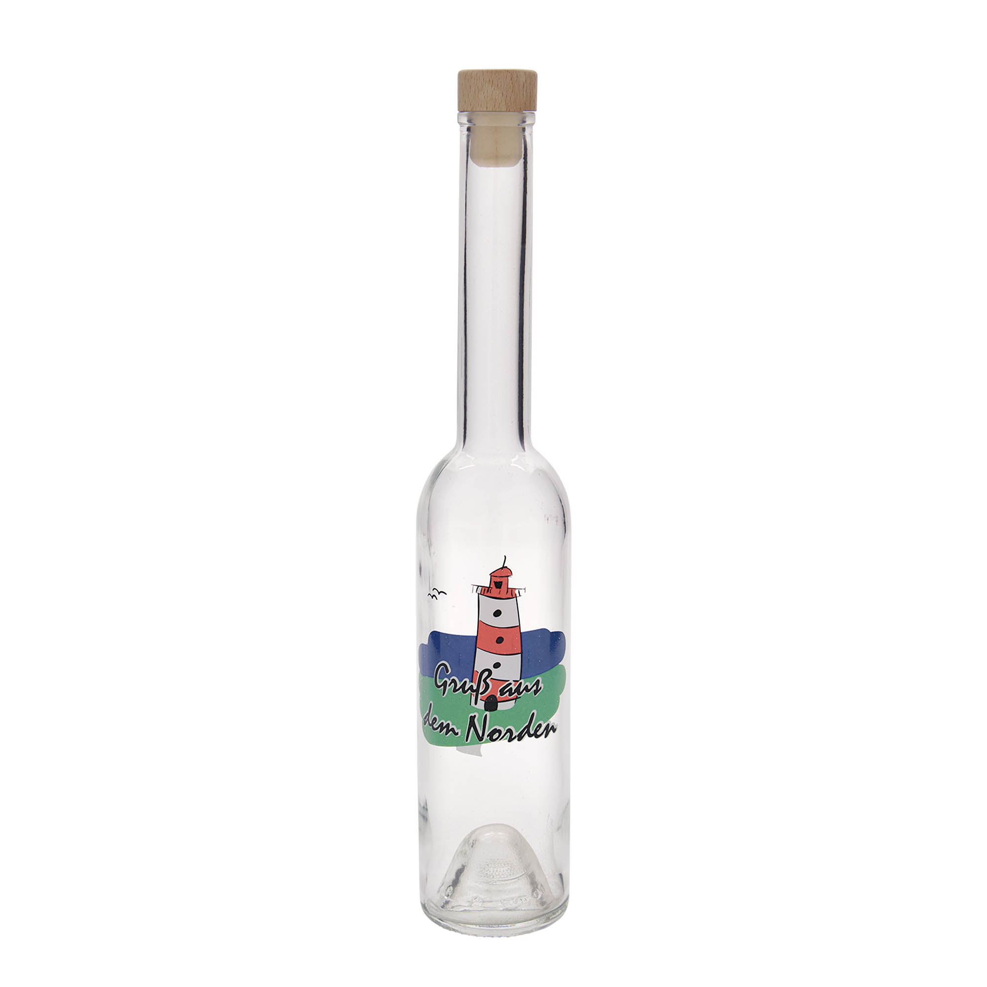 Bouteille en verre 350 ml 'Opera', motif : nord, bouchage: bouchon