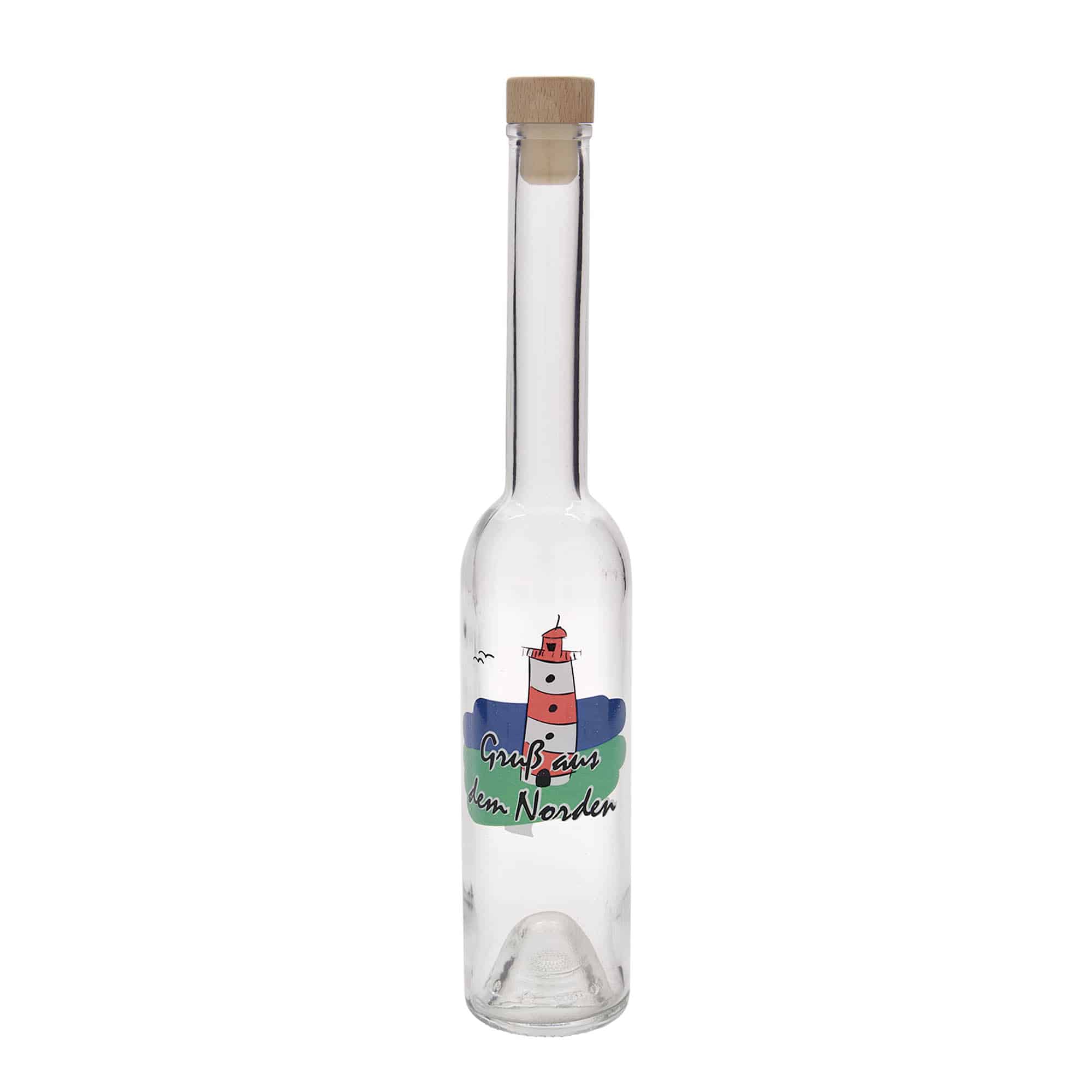 Bouteille en verre 350 ml « Opera », motif : nord, bouchage: bouchon