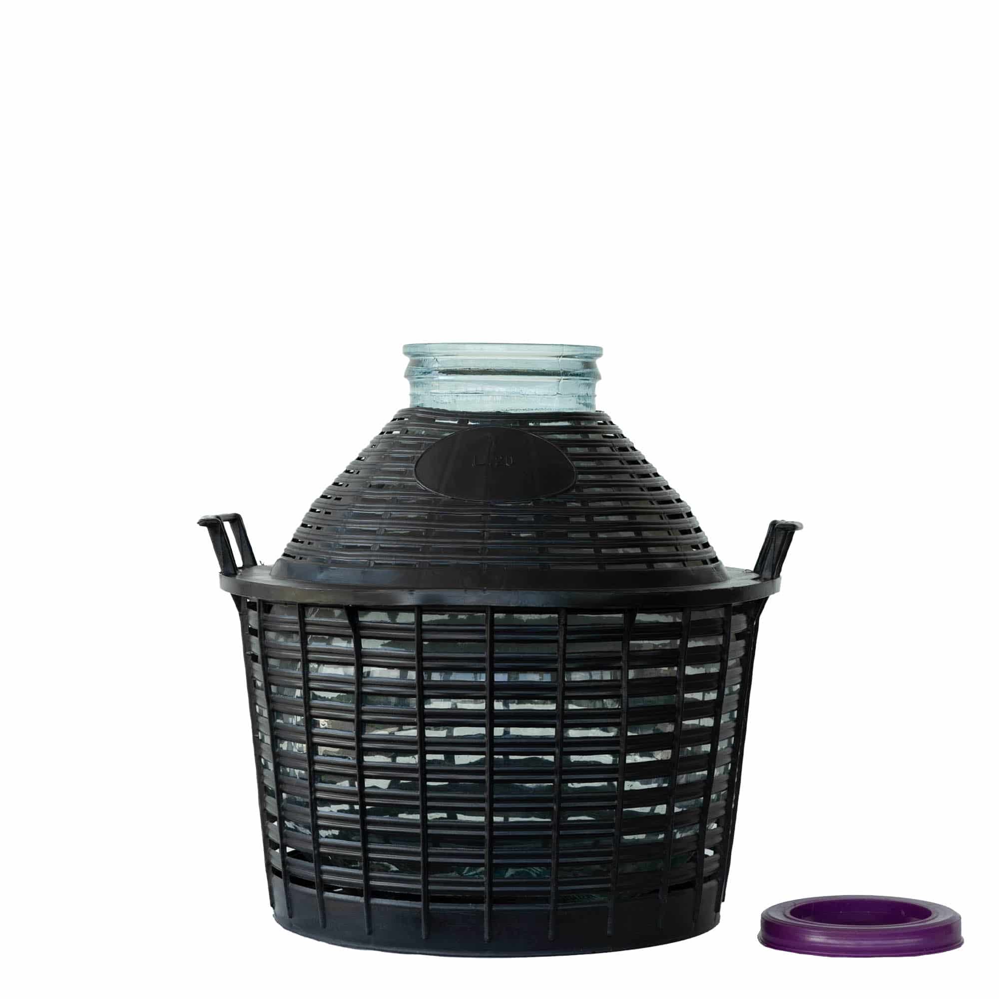 Ballonfles brede hals, 20 l, glas, monding: schroefsluiting