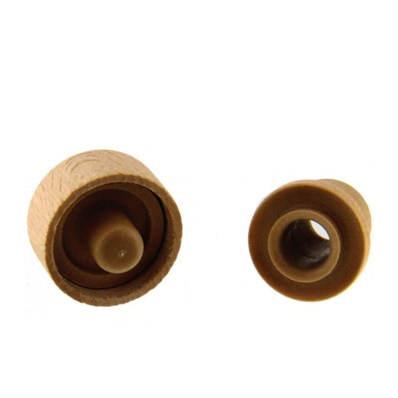 Bouchon à poignée avec ouverture de dosage 19 mm, plastique-bois, multicolore, pour bouchage: bouchon