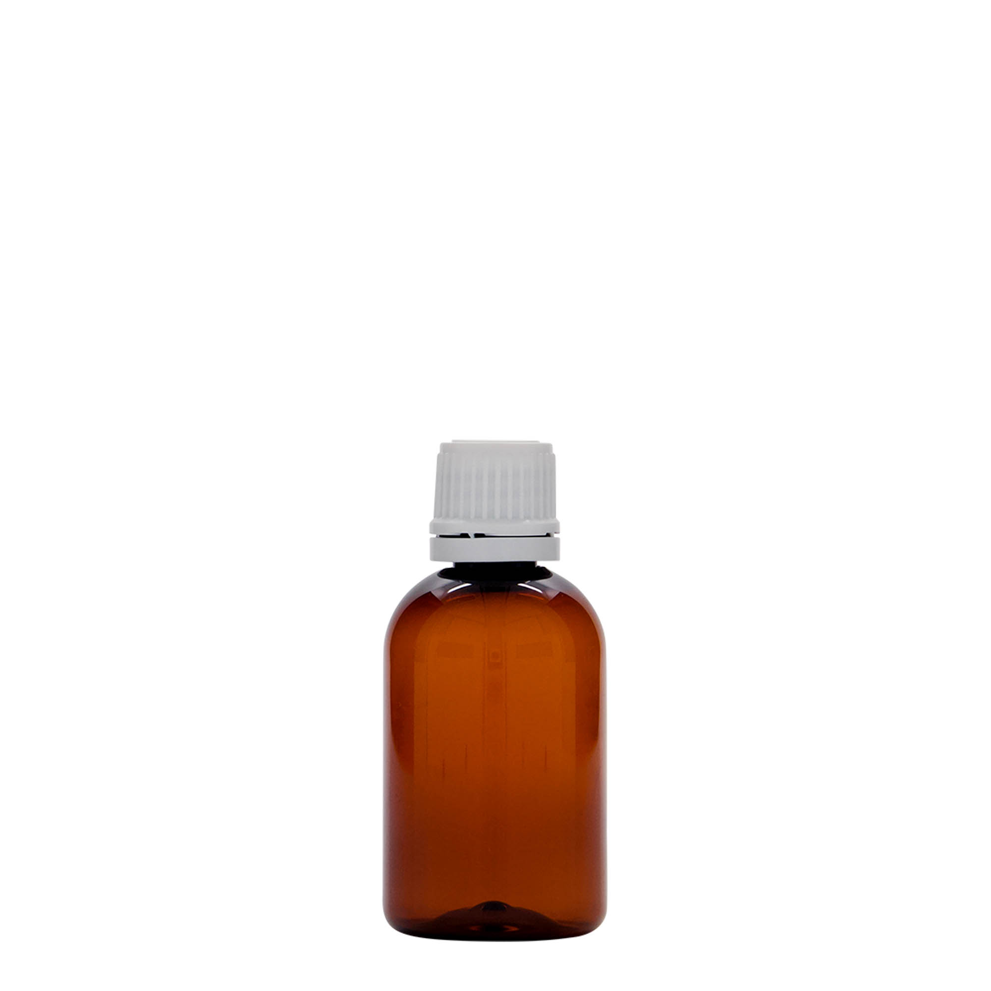 Flacon pharmaceutique en PET 50 ml 'Easy Living', brun, plastique, bouchage: DIN 18 Flacon pharmaceutique en PET 50 ml 'Easy Living', brun, plastique, bouchage: DIN 18