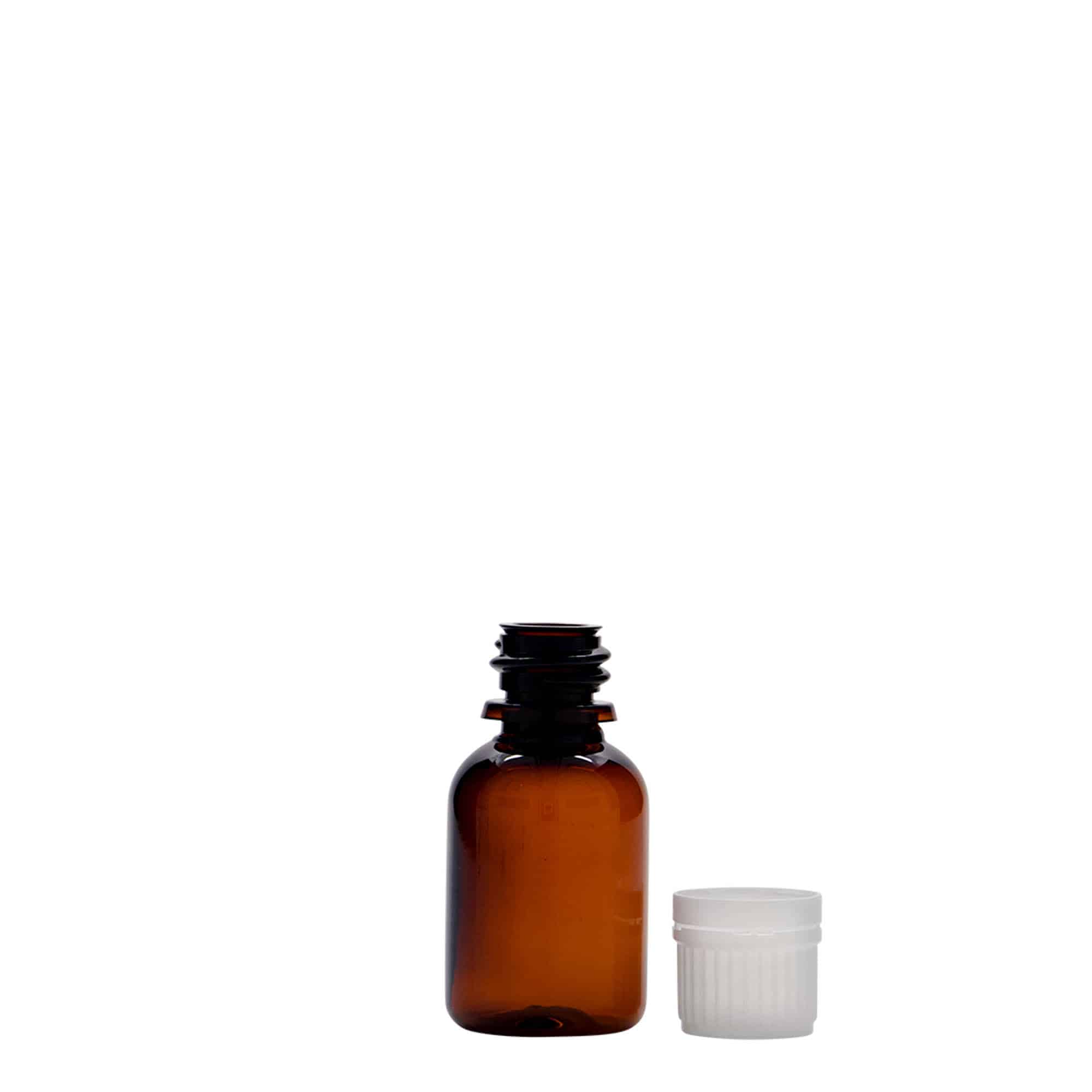 Flacon pharmaceutique en PET 20 ml 'Easy Living', marron, plastique, bouchage: DIN 18