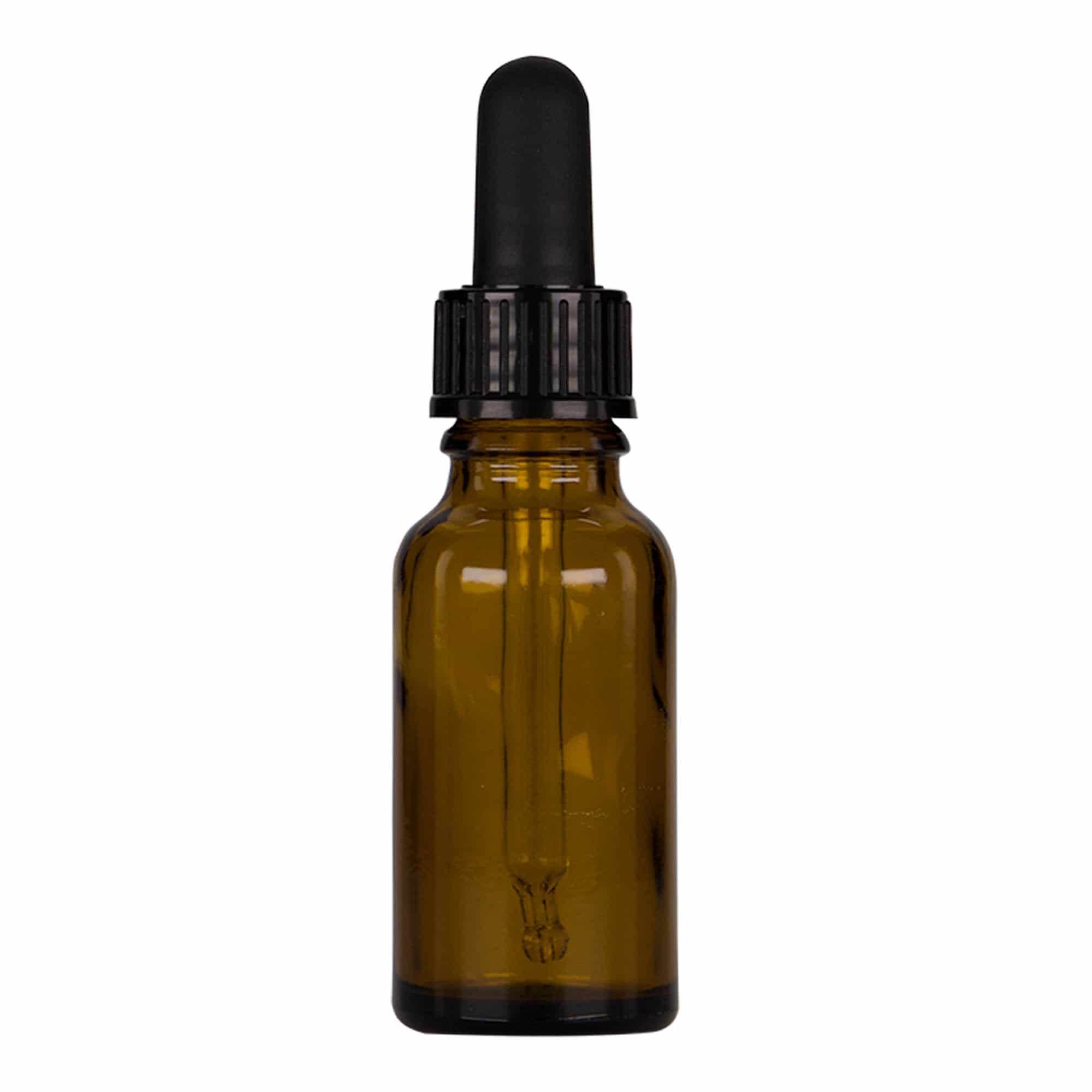Flacon compte-gouttes médical 20 ml, verre, marron-noir, bouchage: DIN 18