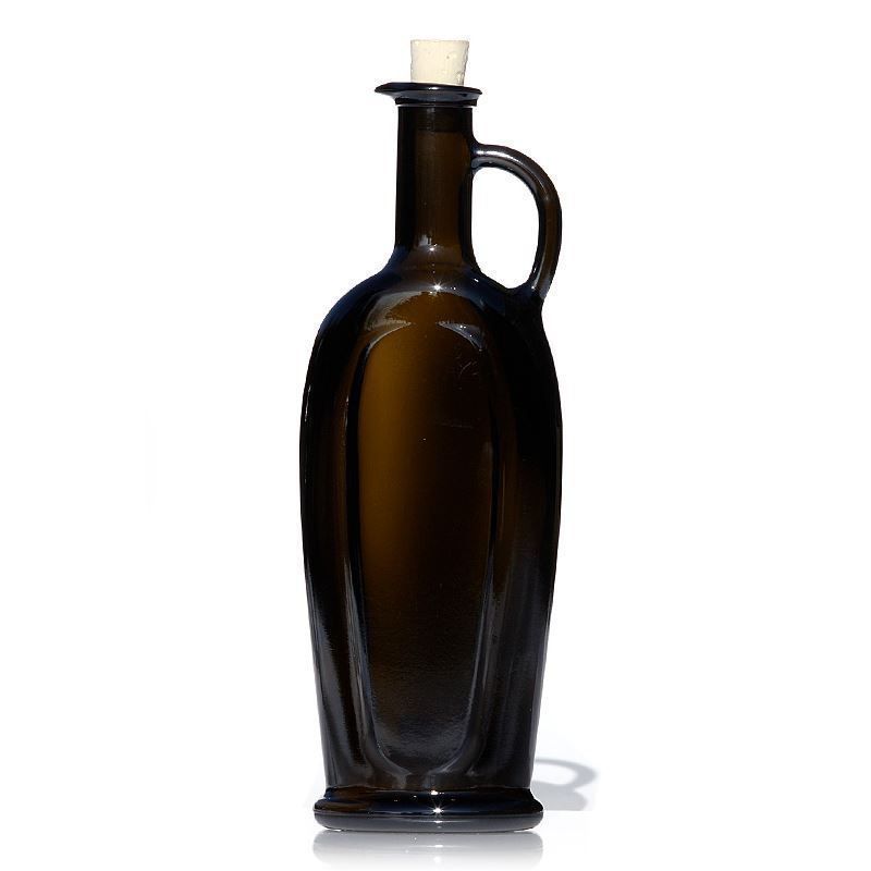 Glazen fles 'Eleganta', 500 ml, ovaal, antiekgroen, monding: kurk Glazen fles 'Eleganta', 500 ml, ovaal, antiekgroen, monding: kurk