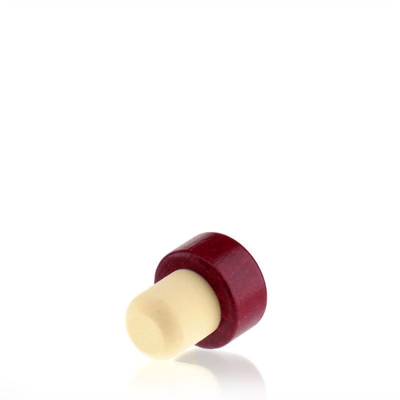 Bouchon à poignée 19 mm, bois/plastique, rouge bordeaux, pour bouchage: bouchon Bouchon à poignée 19 mm, bois/plastique, rouge bordeaux, pour bouchage: bouchon