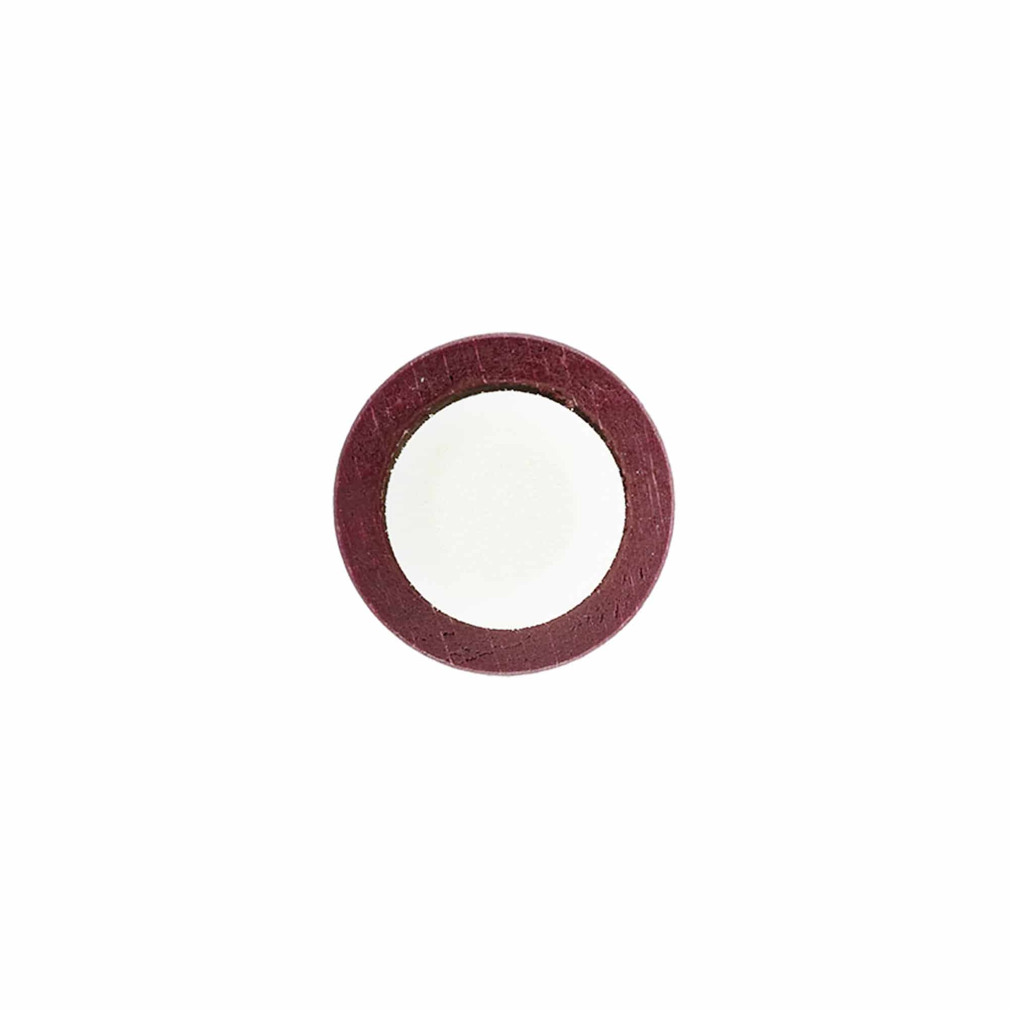 Dopkurk, 19 mm, hout/kunststof, bordeauxrood, voor monding: kurk