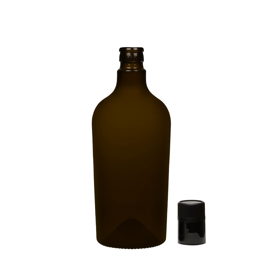 Bouteille de vinaigre / d’huile 750 ml 'Oleum', verre, vert antique, bouchage: DOP Bouteille de vinaigre / d’huile 750 ml 'Oleum', verre, vert antique, bouchage: DOP