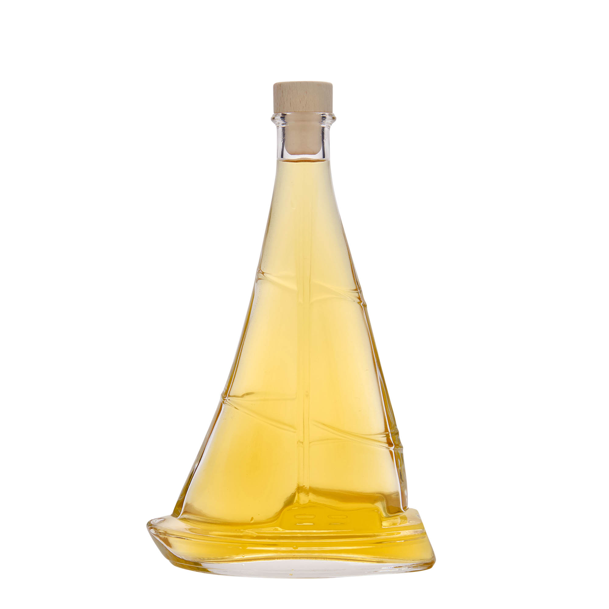 Glazen fles 'Zeilboot', 350 ml, monding: kurk Glazen fles 'Zeilboot', 350 ml, monding: kurk
