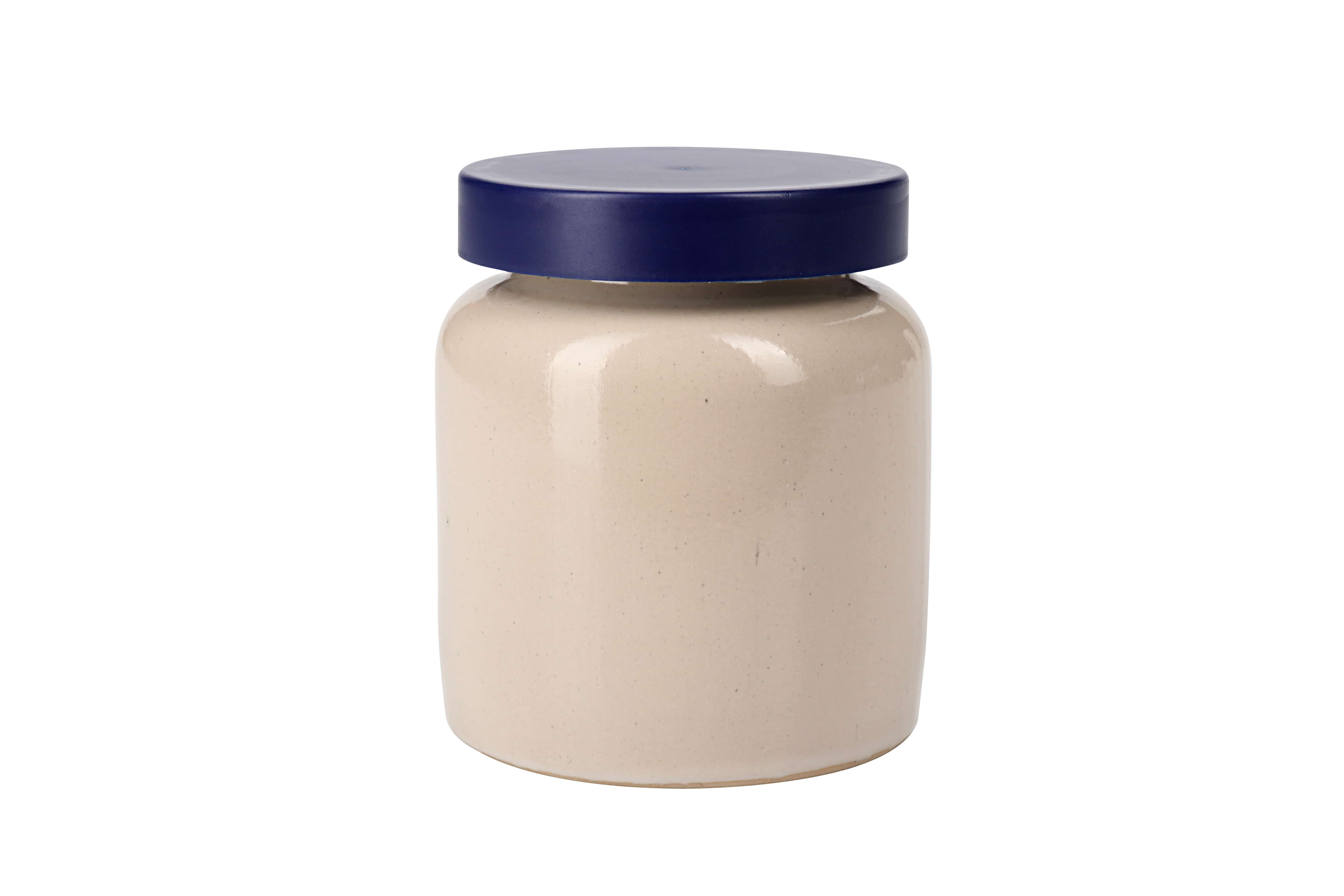 Steengoed pot, 270 ml, keramiek, beige, monding: stulpdeksel