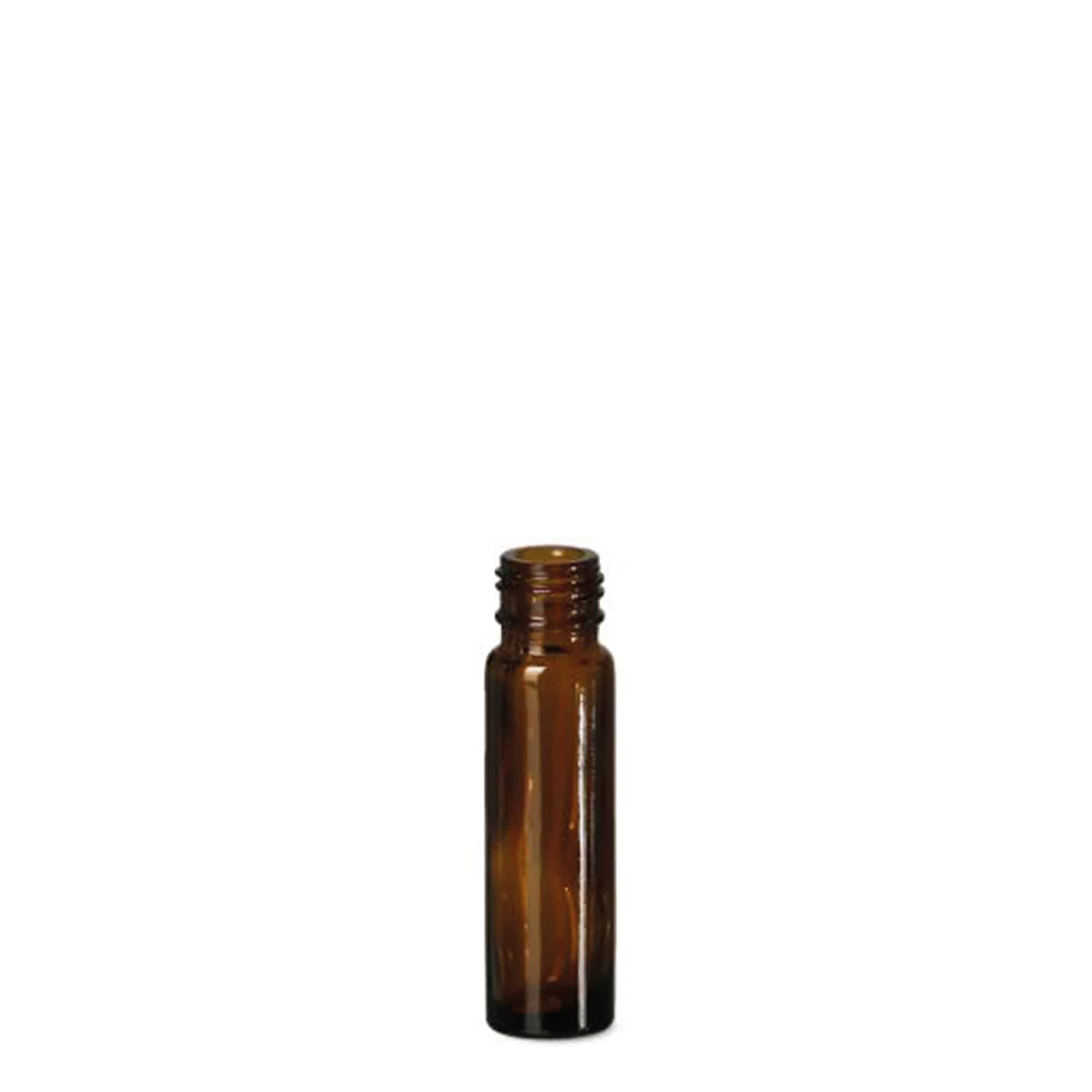 10 ml roll-on fles, glas, bruin, opening: schroefdop