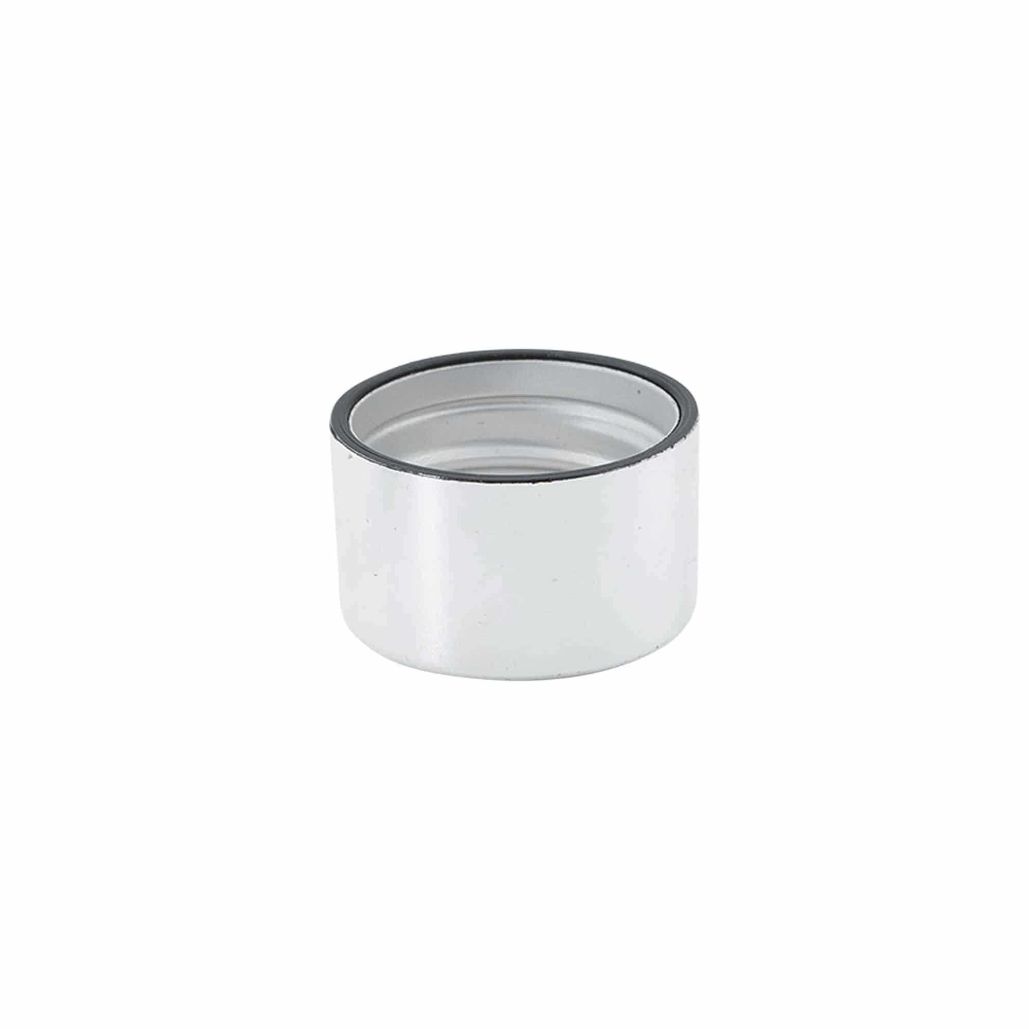 Schroefsluiting, metaal-kunststof, zilver, voor monding: PP 28