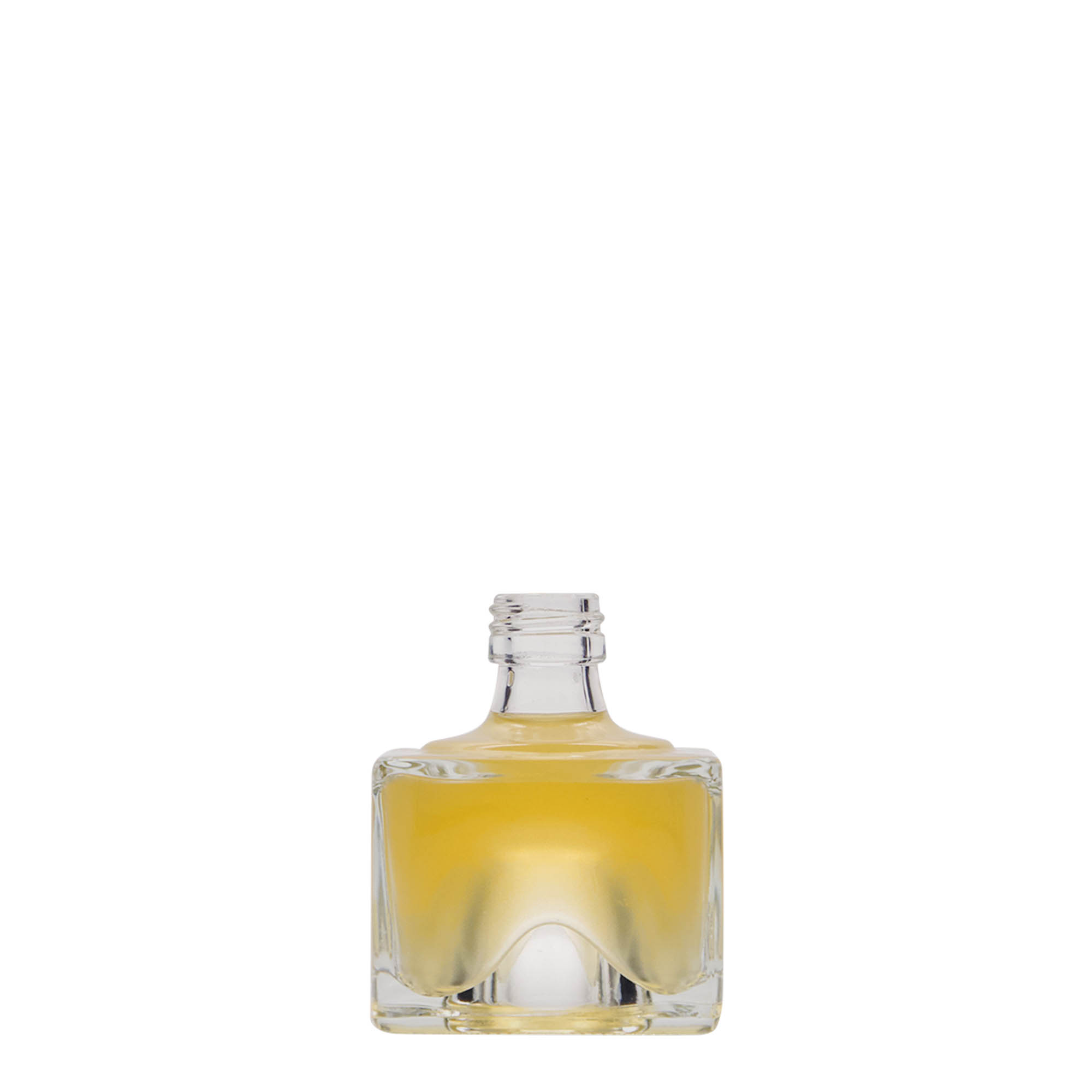 Bouteille en verre 40 ml « Cocolores », carrée, bouchage: PP 18