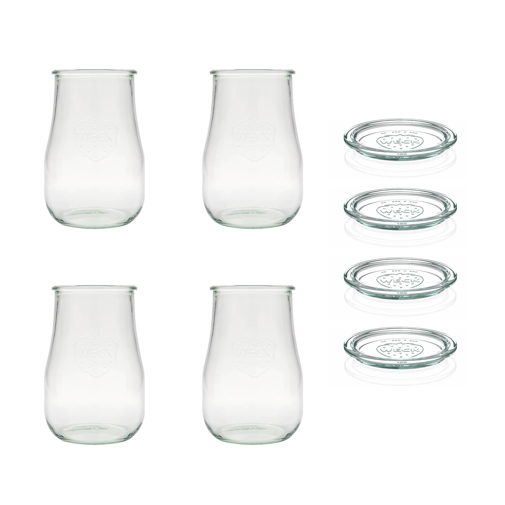 4x 1750 ml WECK-tulpenpot met glazen deksel RR 100