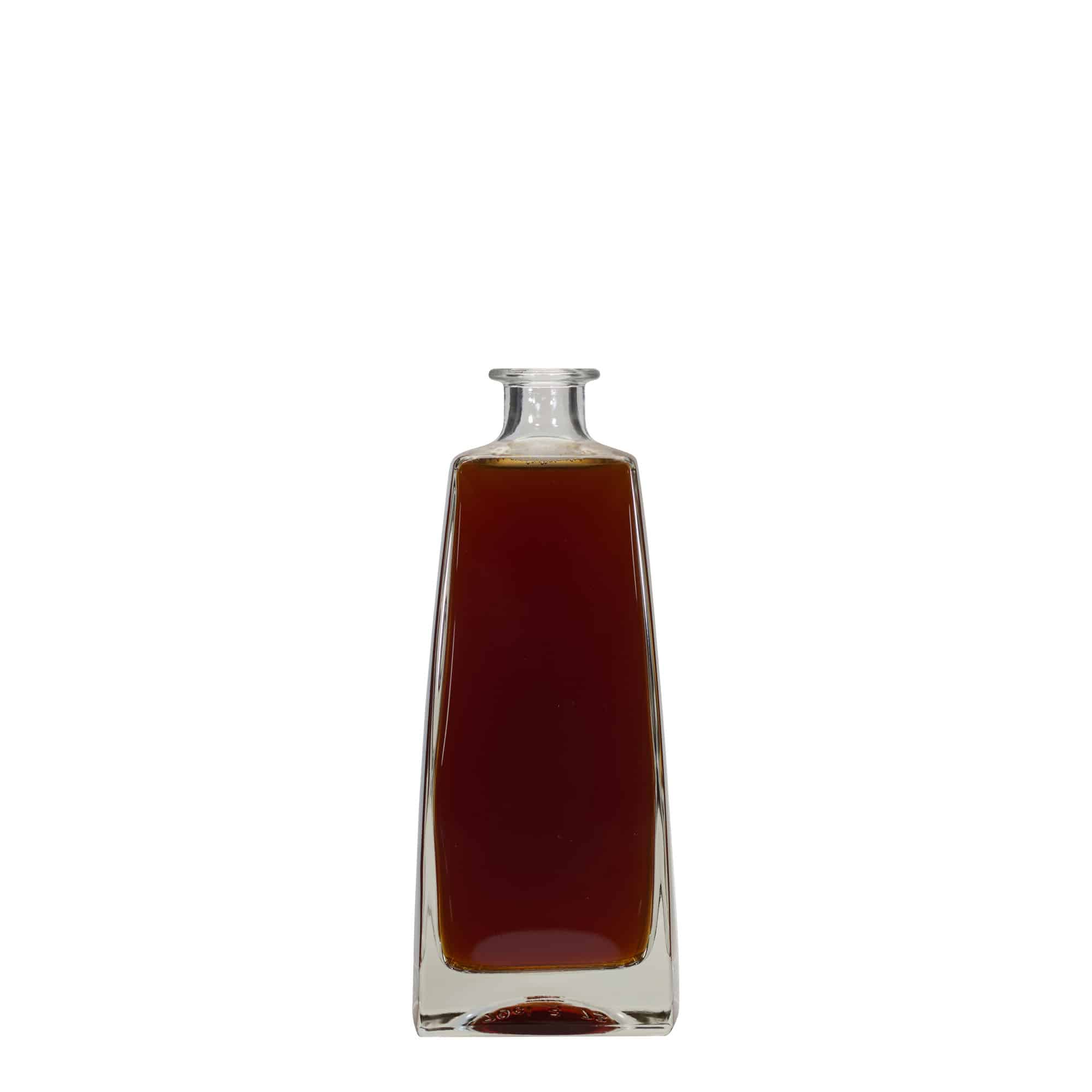 Glazen fles 'Timmy', 700 ml, rechthoekig, monding: kurk