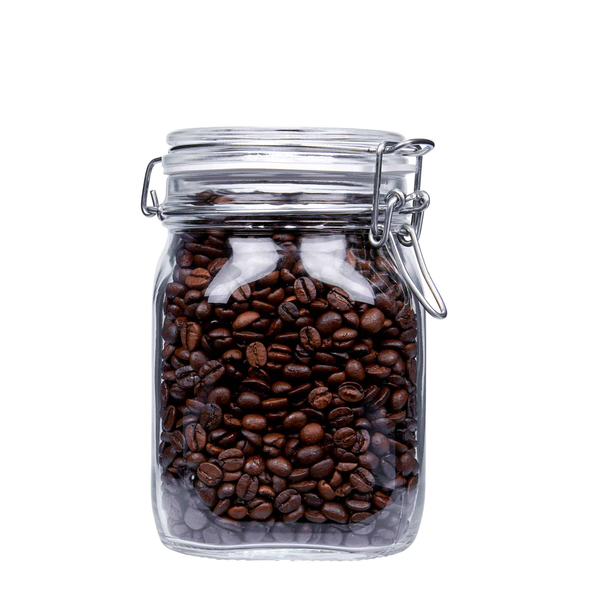 Pot met beugelsluiting 'Fido', 1000 ml, vierkant, monding: beugelsluiting