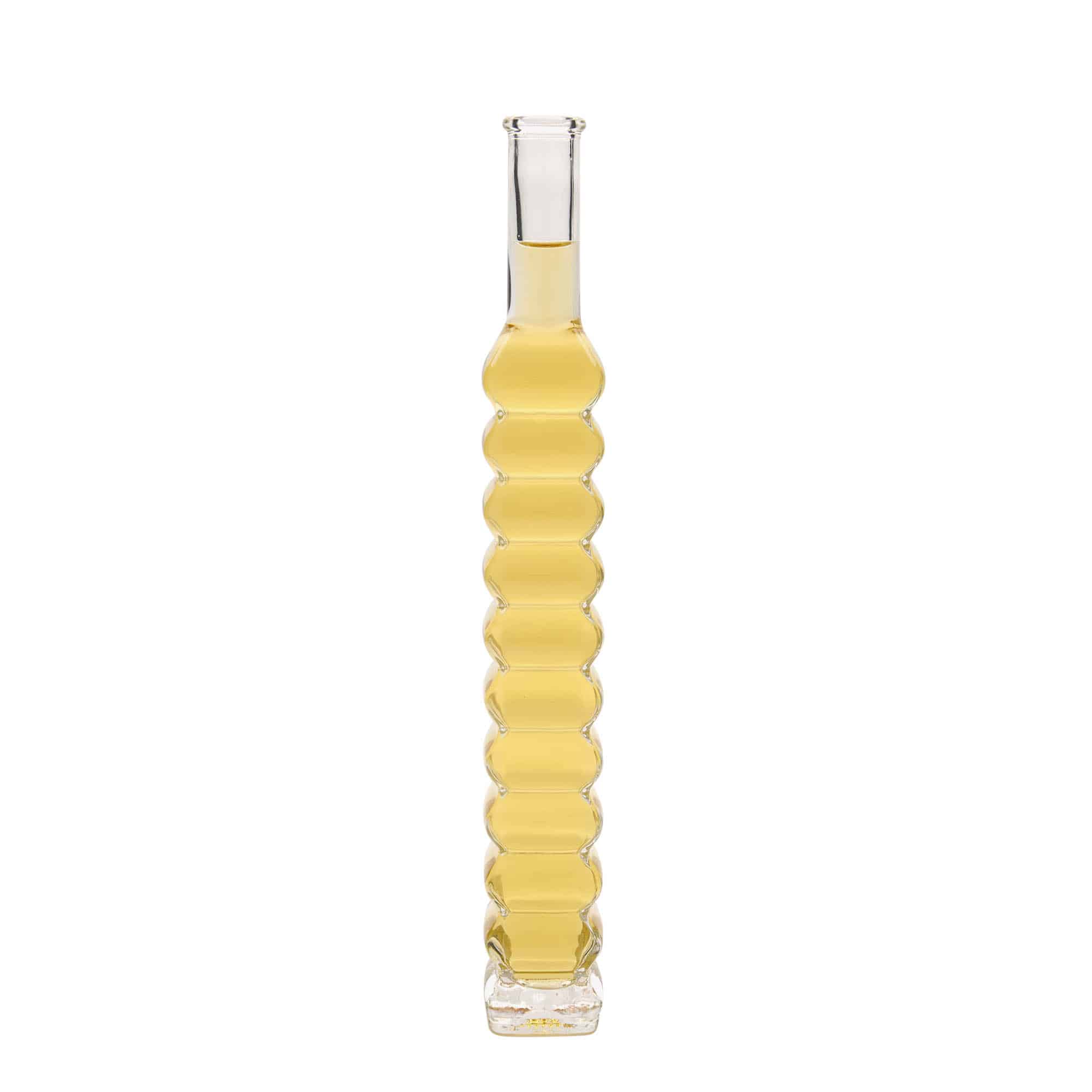 Glazen fles 'Roma', 200 ml, vierkant, monding: kurk