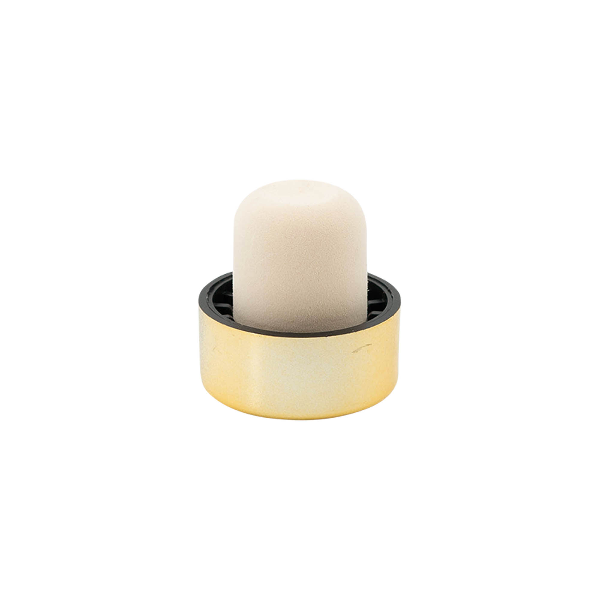 Dopkurk, 19 mm, kunststof, goud, voor monding: kurk Dopkurk, 19 mm, kunststof, goud, voor monding: kurk