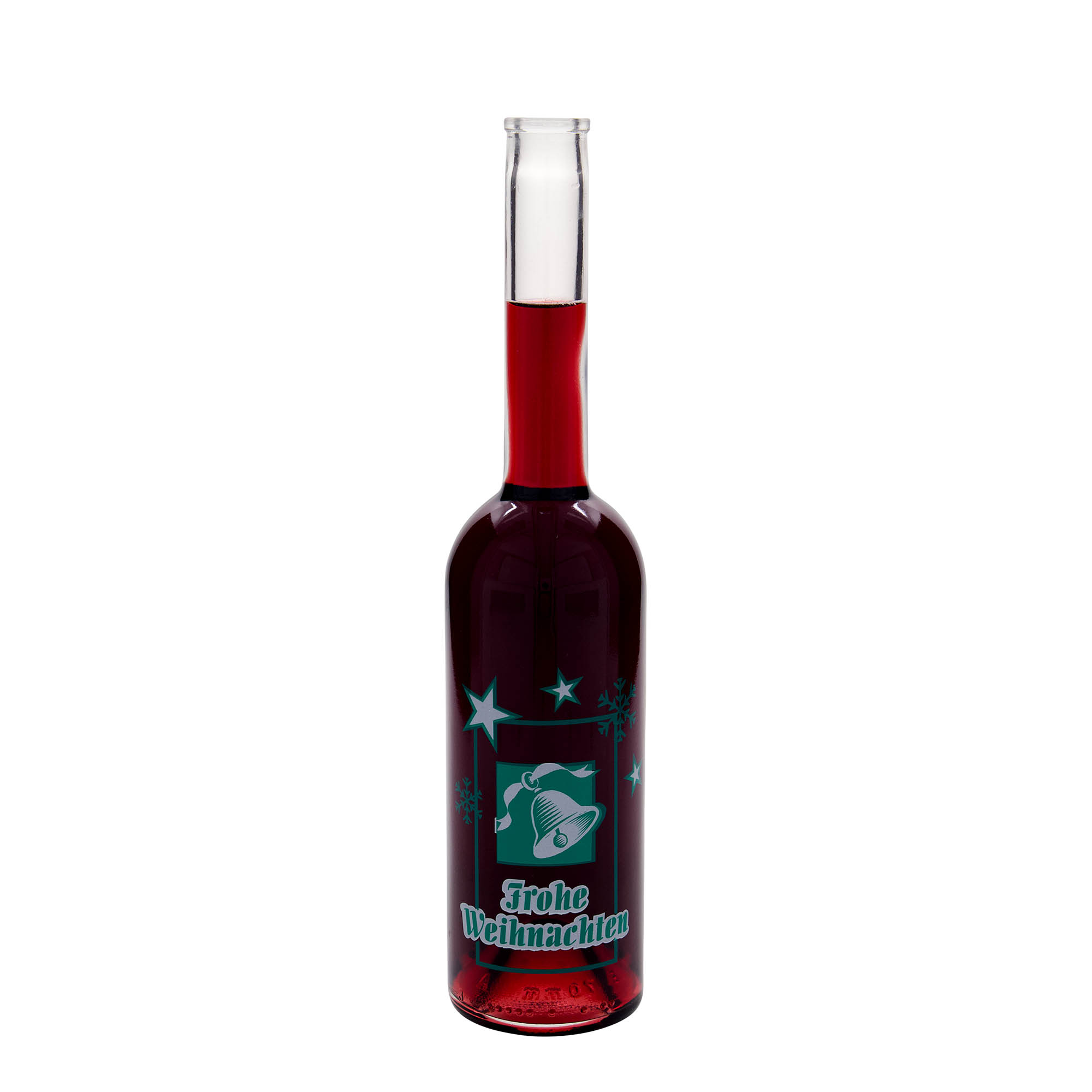 Glazen fles 'Opera', 500 ml, motief: Vrolijk kerstfeest, monding: kurk Glazen fles 'Opera', 500 ml, motief: Vrolijk kerstfeest, monding: kurk