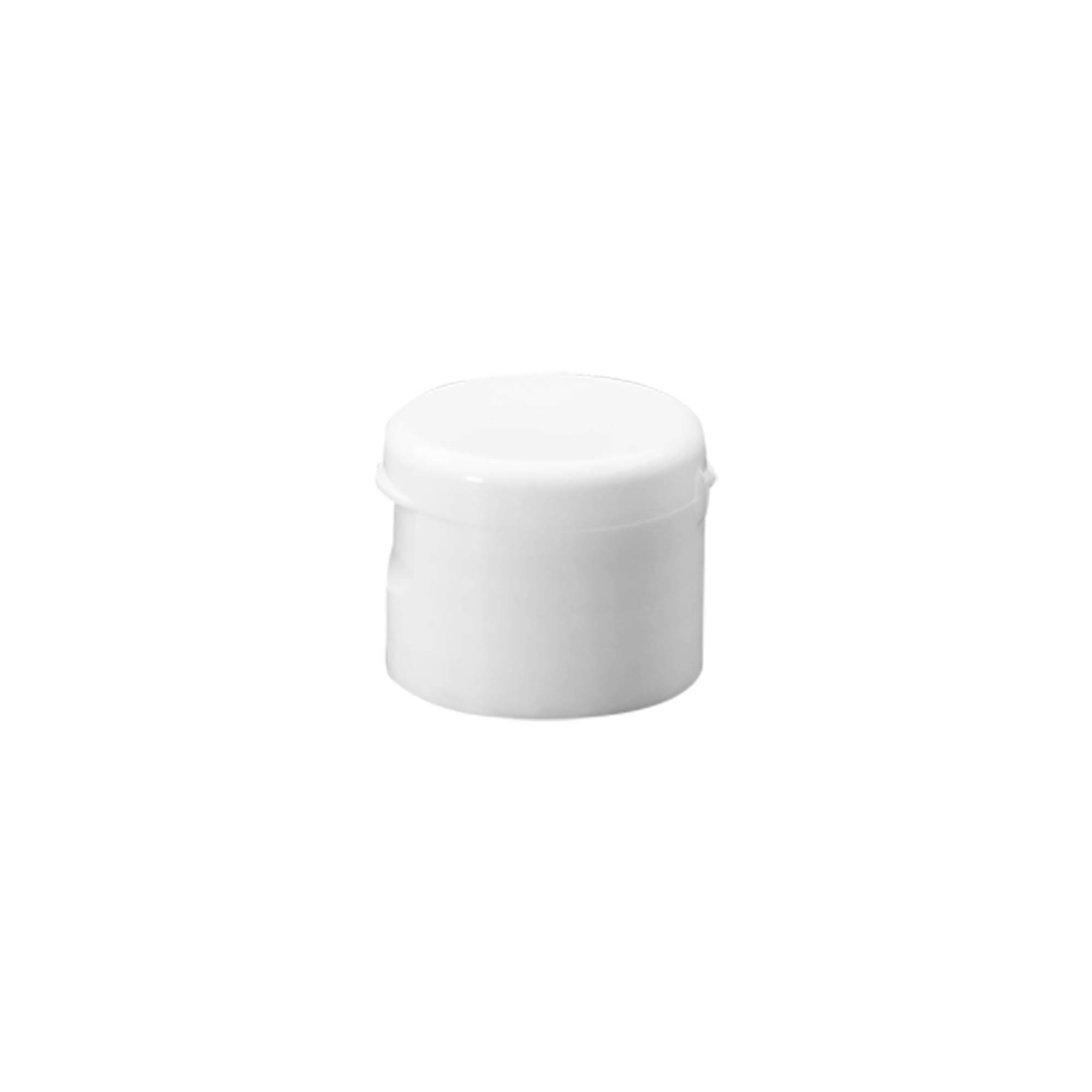Bouchon à vis avec charnière, plastique PP blanc, pour goulot : 24/410